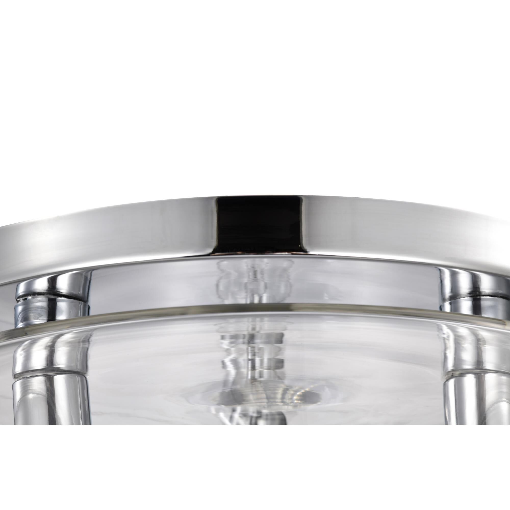 Shown in Polished Nickel finish and Clear glass