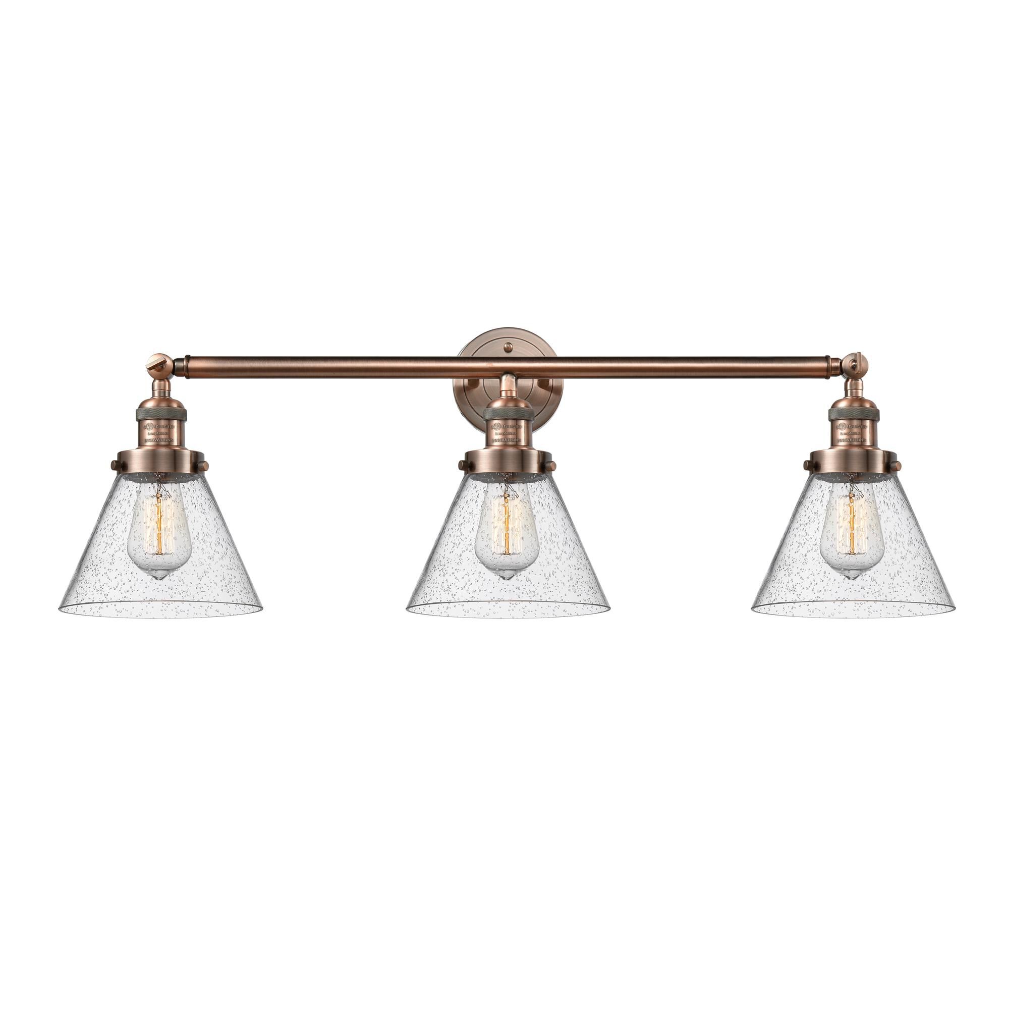 Shown in Antique Copper finish and Seedy glass