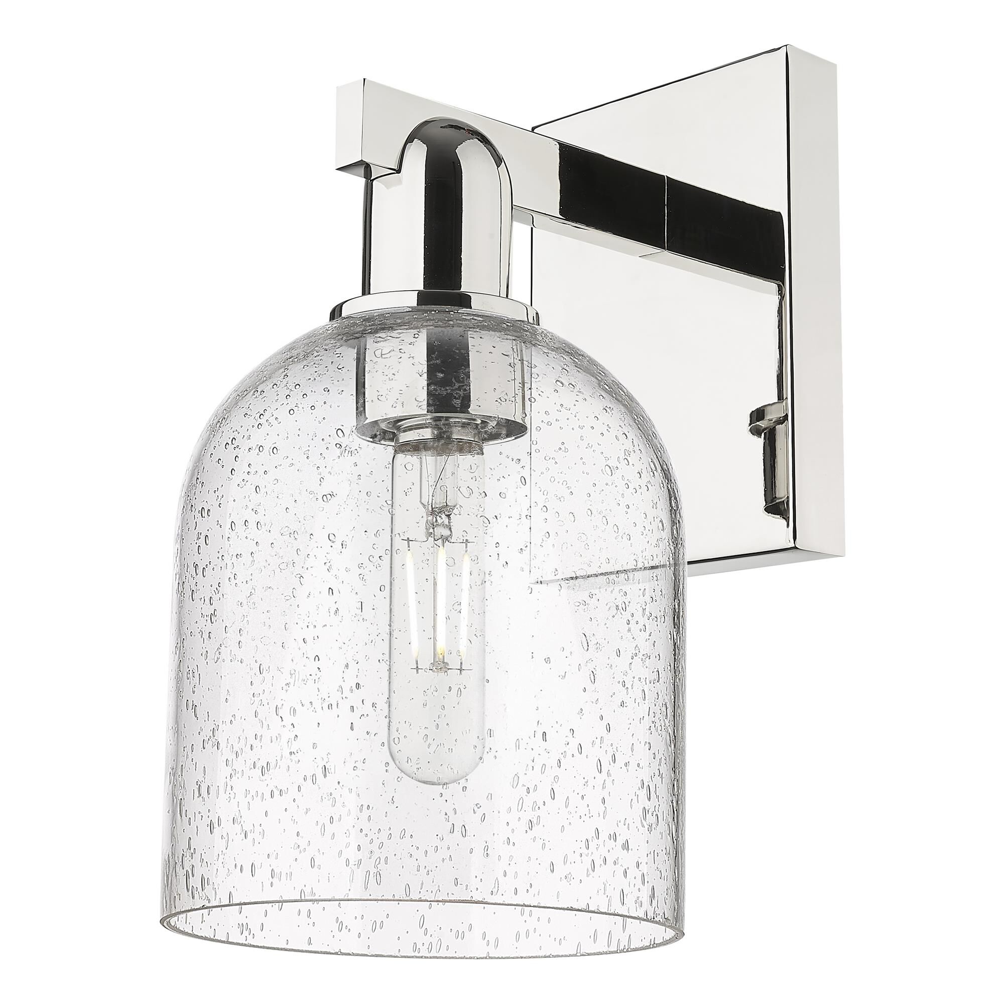 Shown in Polished Nickel finish and Seedy glass
