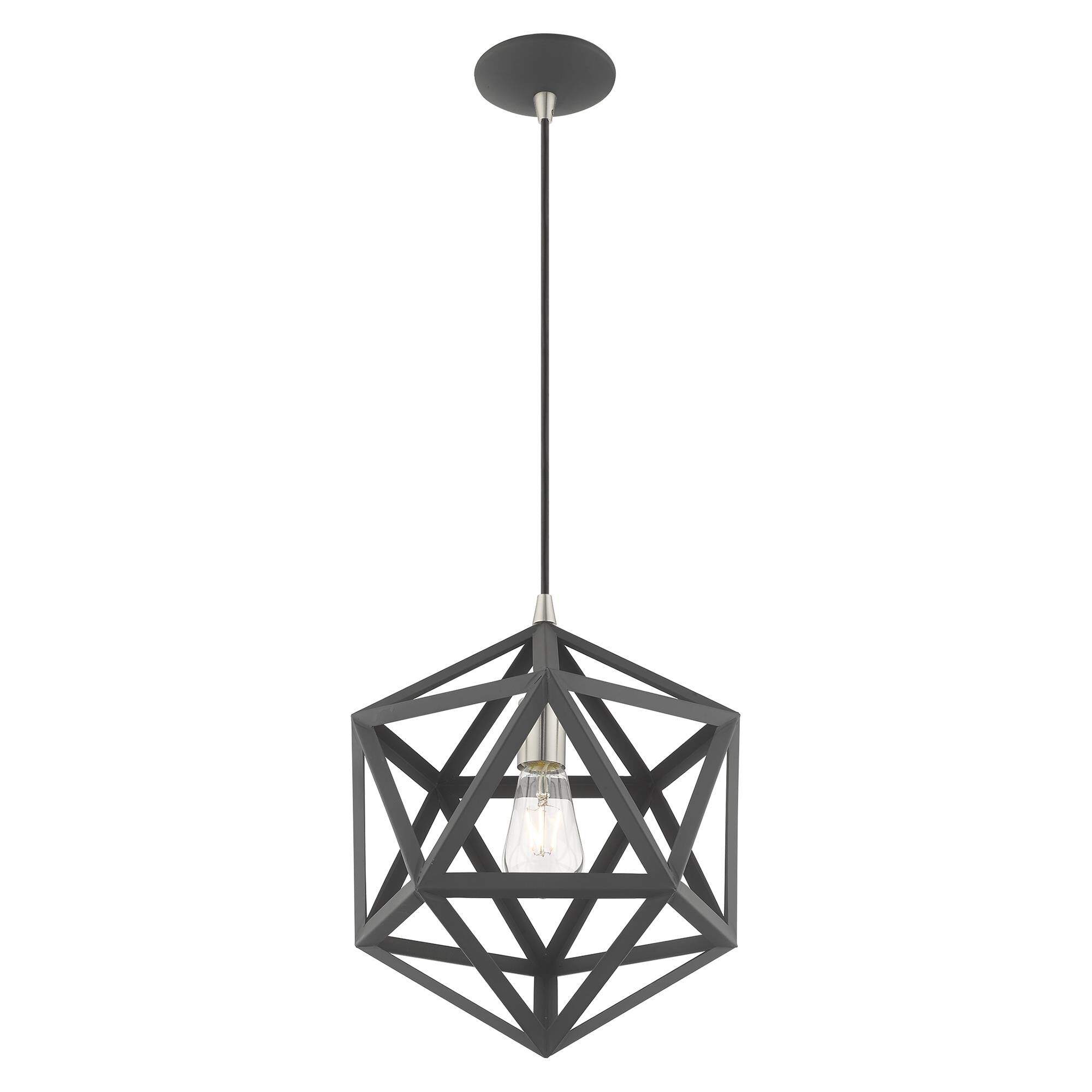 Shown in Scandinavian Gray finish and Scandinavian Gray Geometric Metal shade