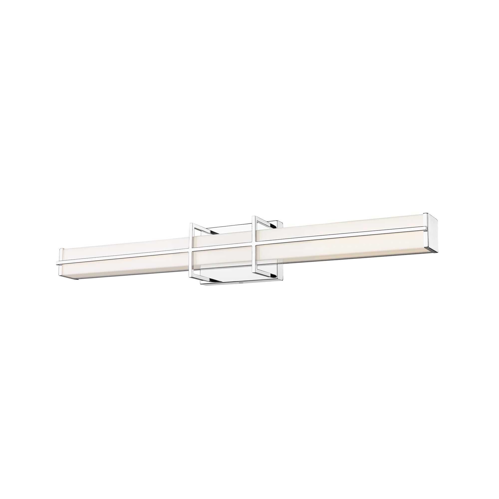 Shown in Chrome finish and Frosted glass and Frosted shade