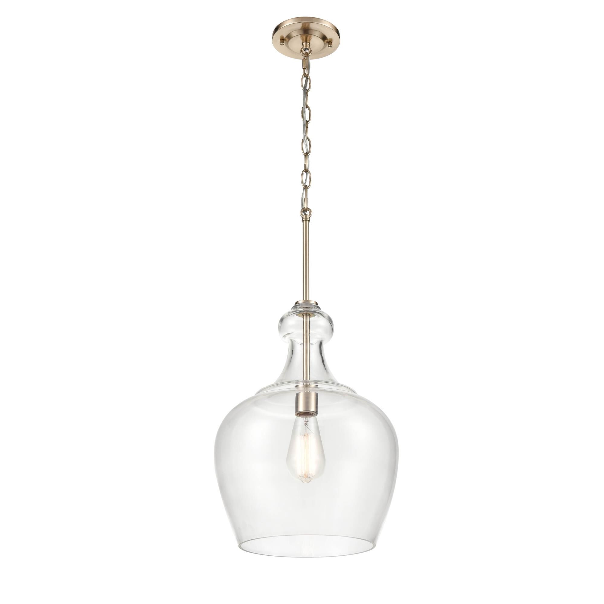 Shown in Modern Gold finish and Clear glass