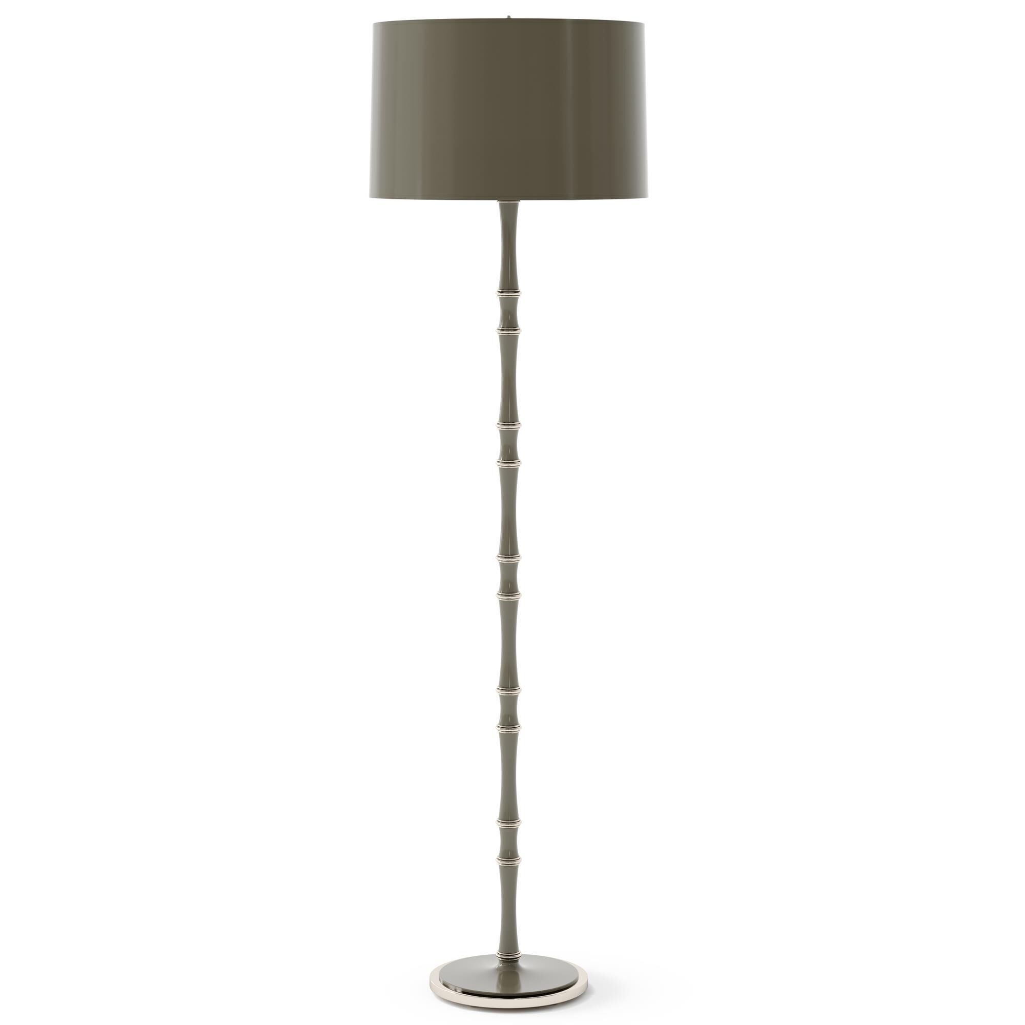 Shown in Smokey Taupe finish and Celadon shade and Polished Nickel  accent