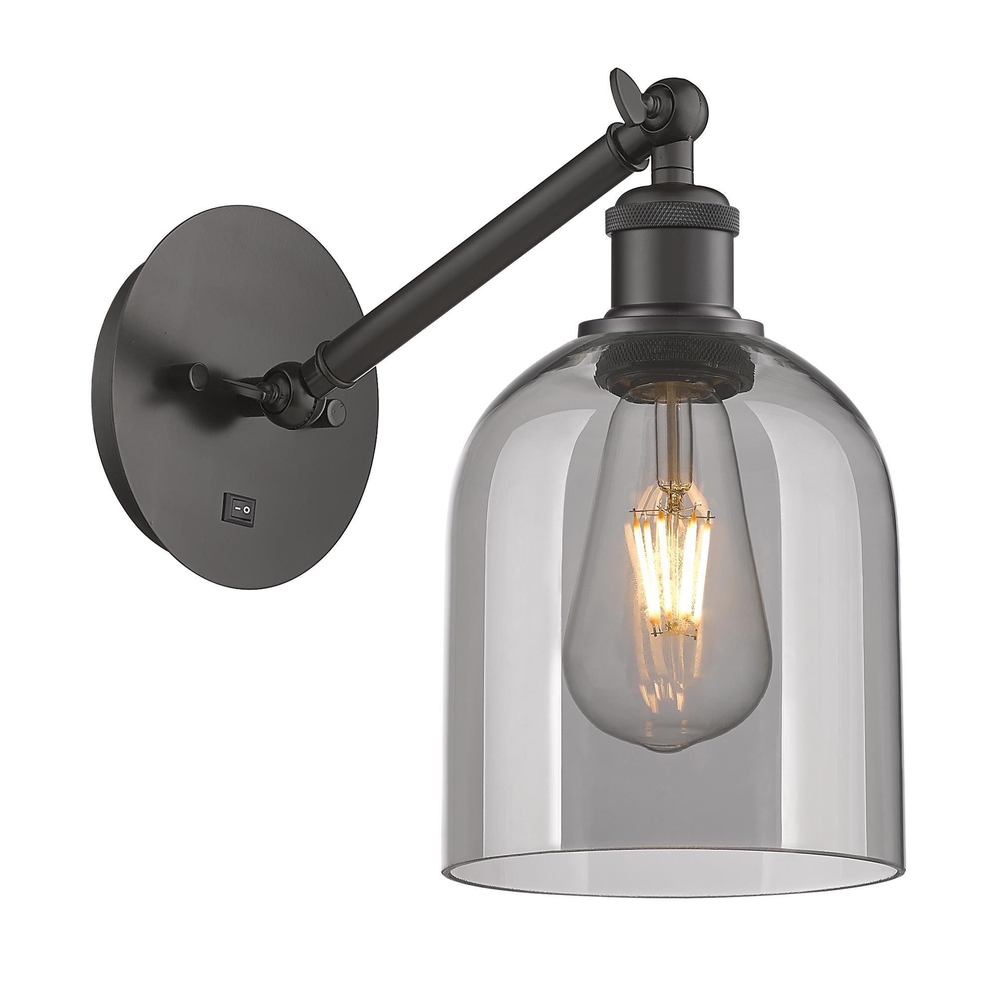 Shown in Oil Rubbed Bronze finish and Light Smoke glass