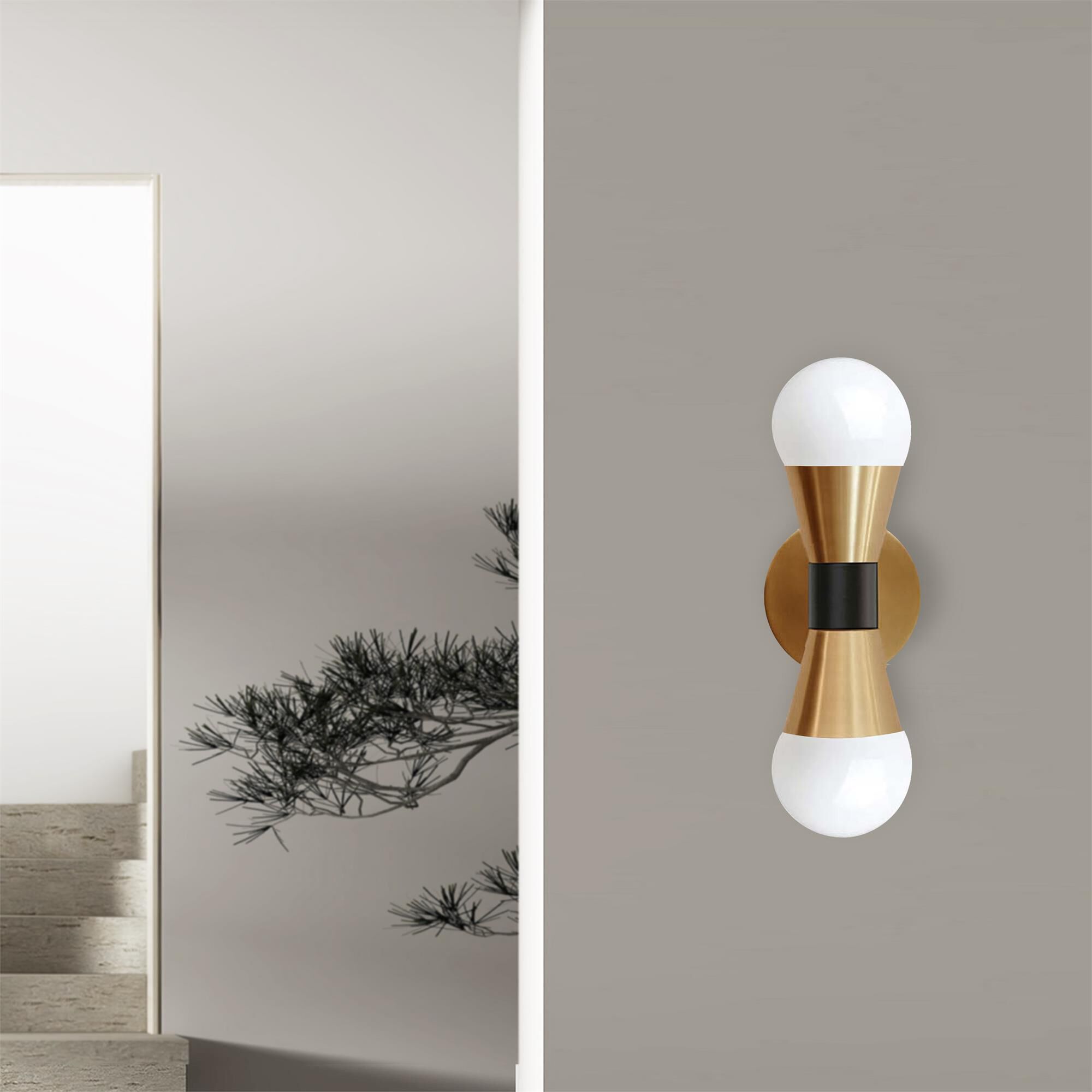 Shown in Aged Brass and Black finish