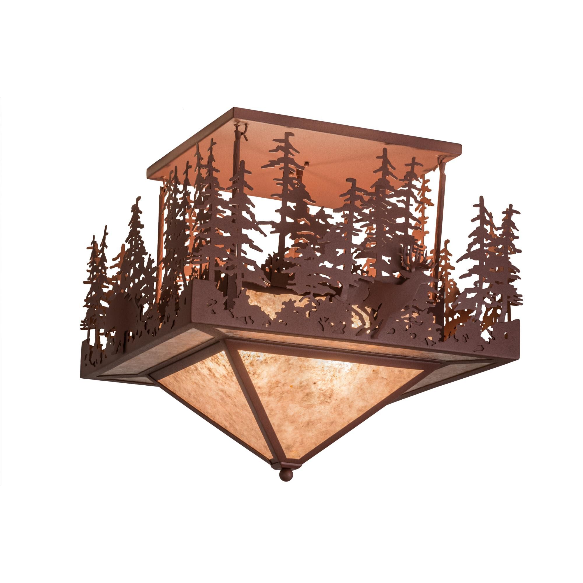 Wildlife At Pine Lake 37 Inch 4 Light Flush Mount by Meyda Lighting