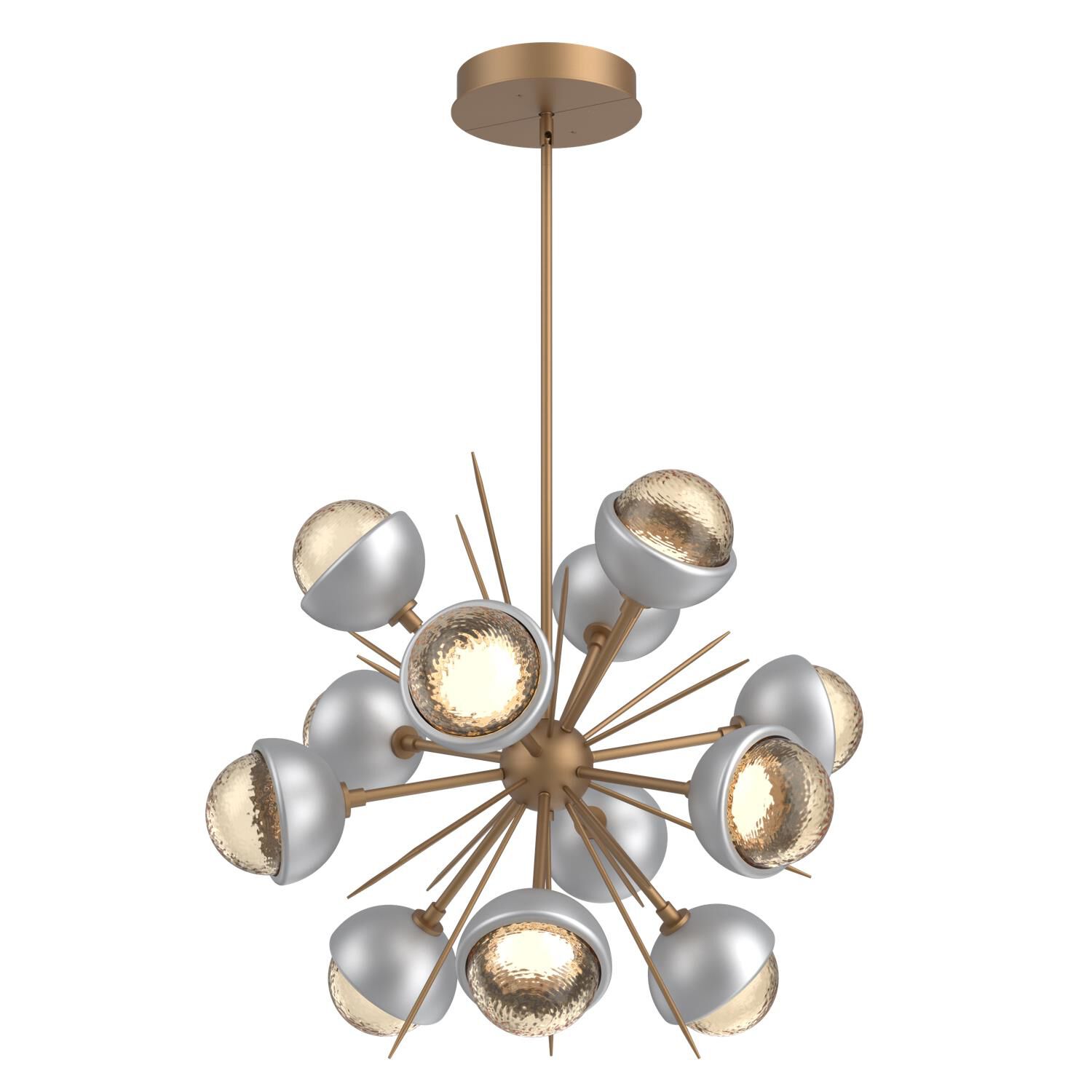 Shown in Novel Brass finish and Amber glass and Classic Silver accent