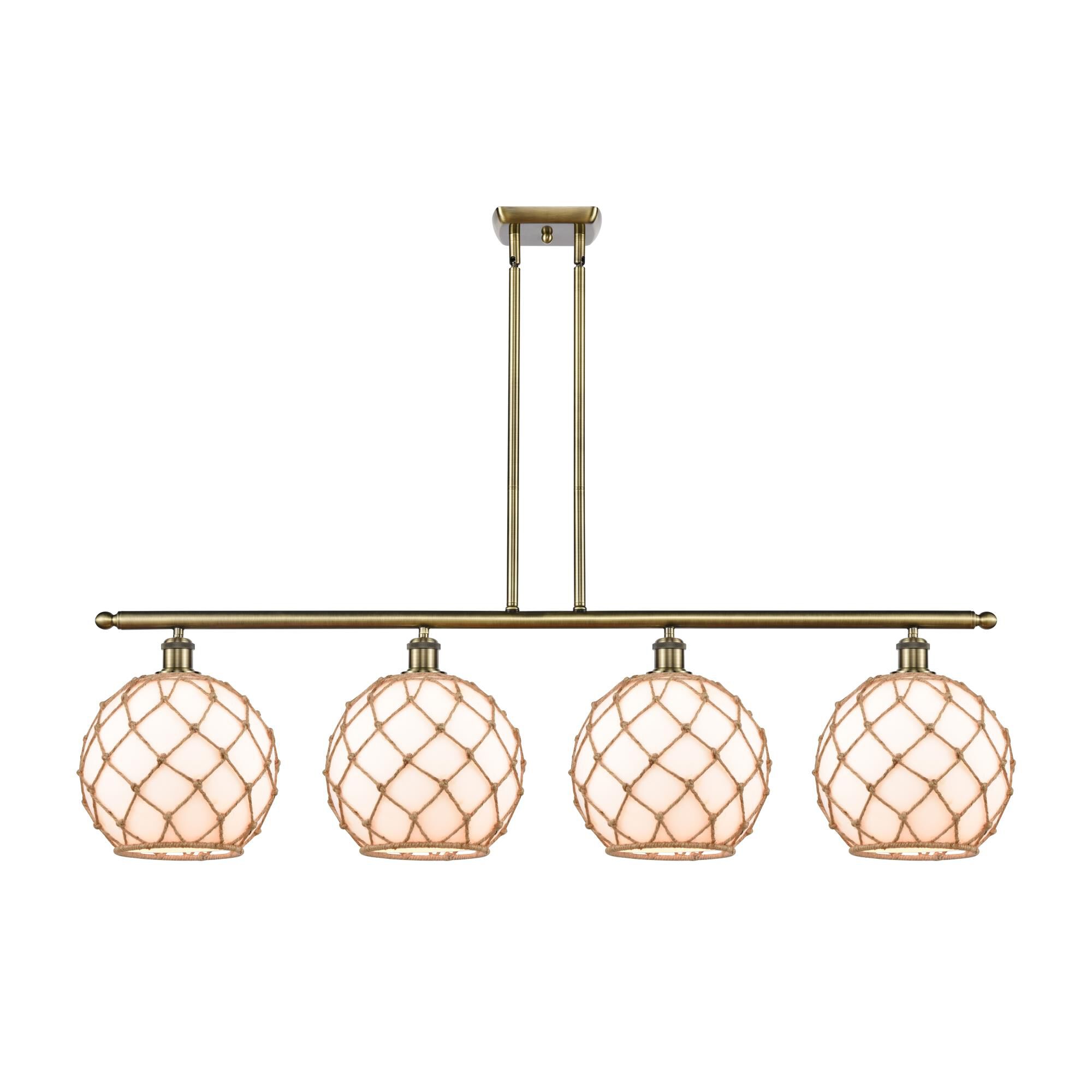 Bruno Marashlian Large Farmhouse Rope 48 Inch Linear Suspension Light by Innovations Lighting