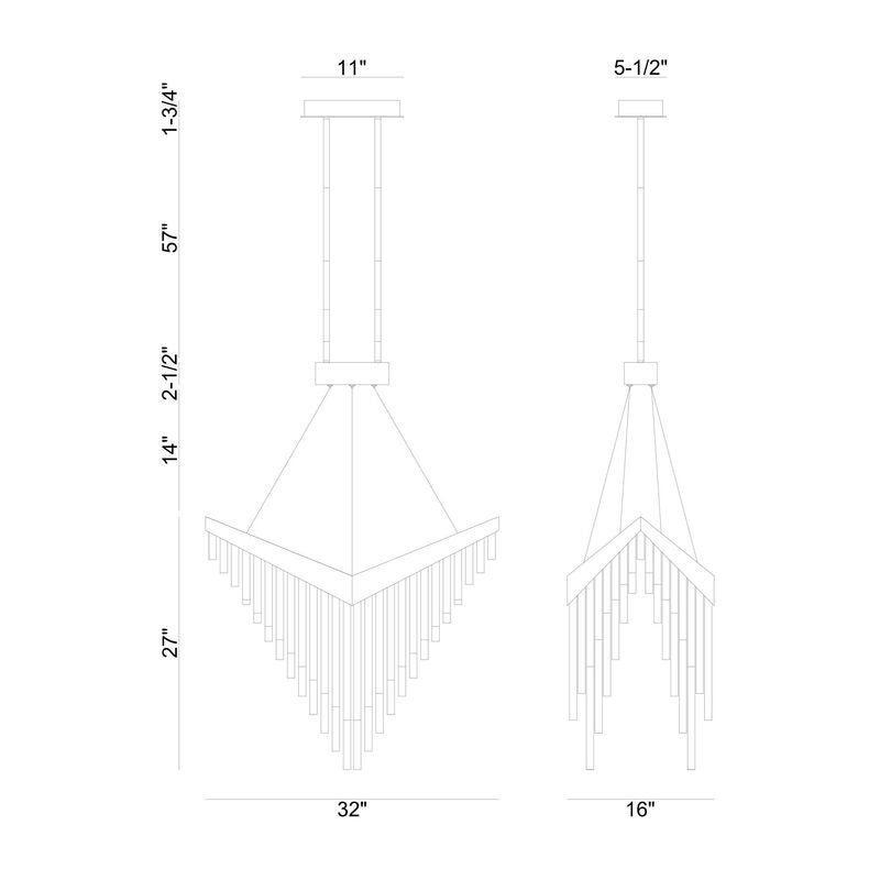 Vivien Small Linear Chandelier by Eurofase Lighting