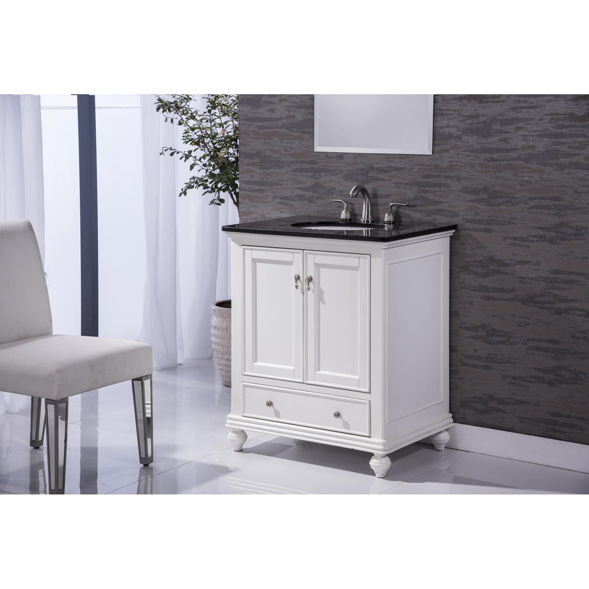 Shown in Antique White finish