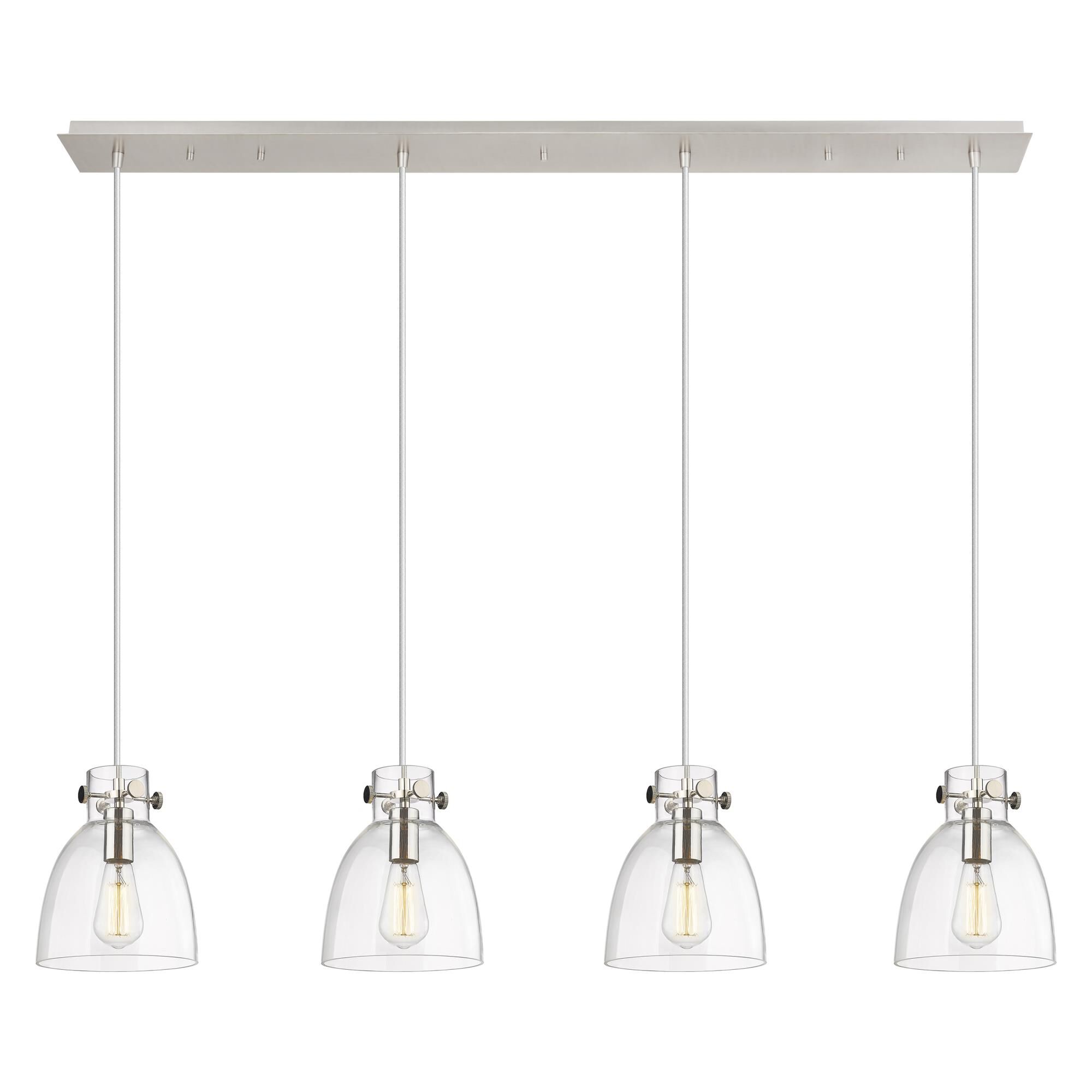 Shown in Polished Nickel finish and Clear glass and Clear Glass shade