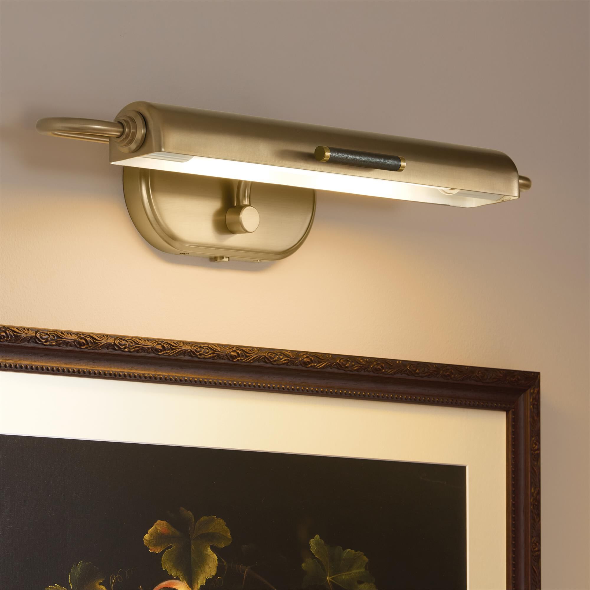 Shown in Lacquered Brass finish and Metal shade