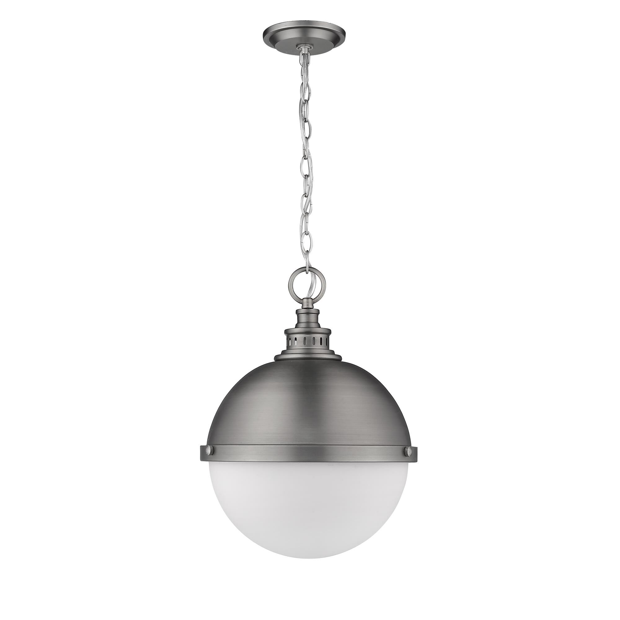 Shown in Antique Nickel finish and Glass shade