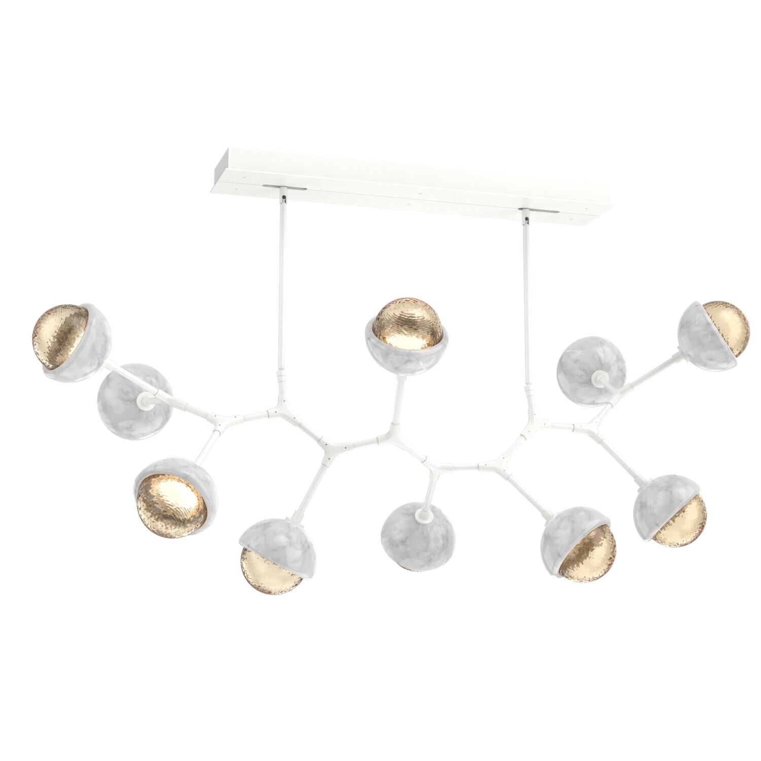 Shown in Salt White finish and Amber glass and White Marble accent