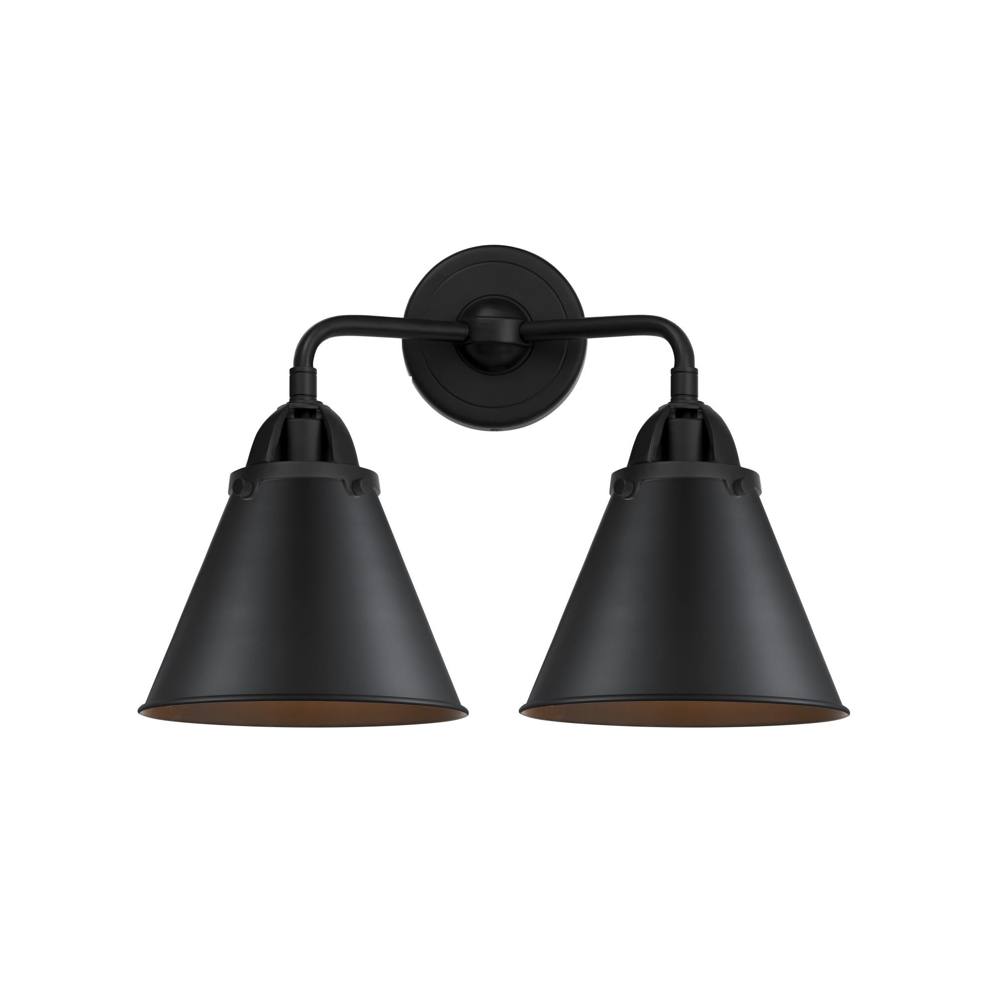 Shown in Matte Black finish and No Glass glass and Matte Black Appalachian shade