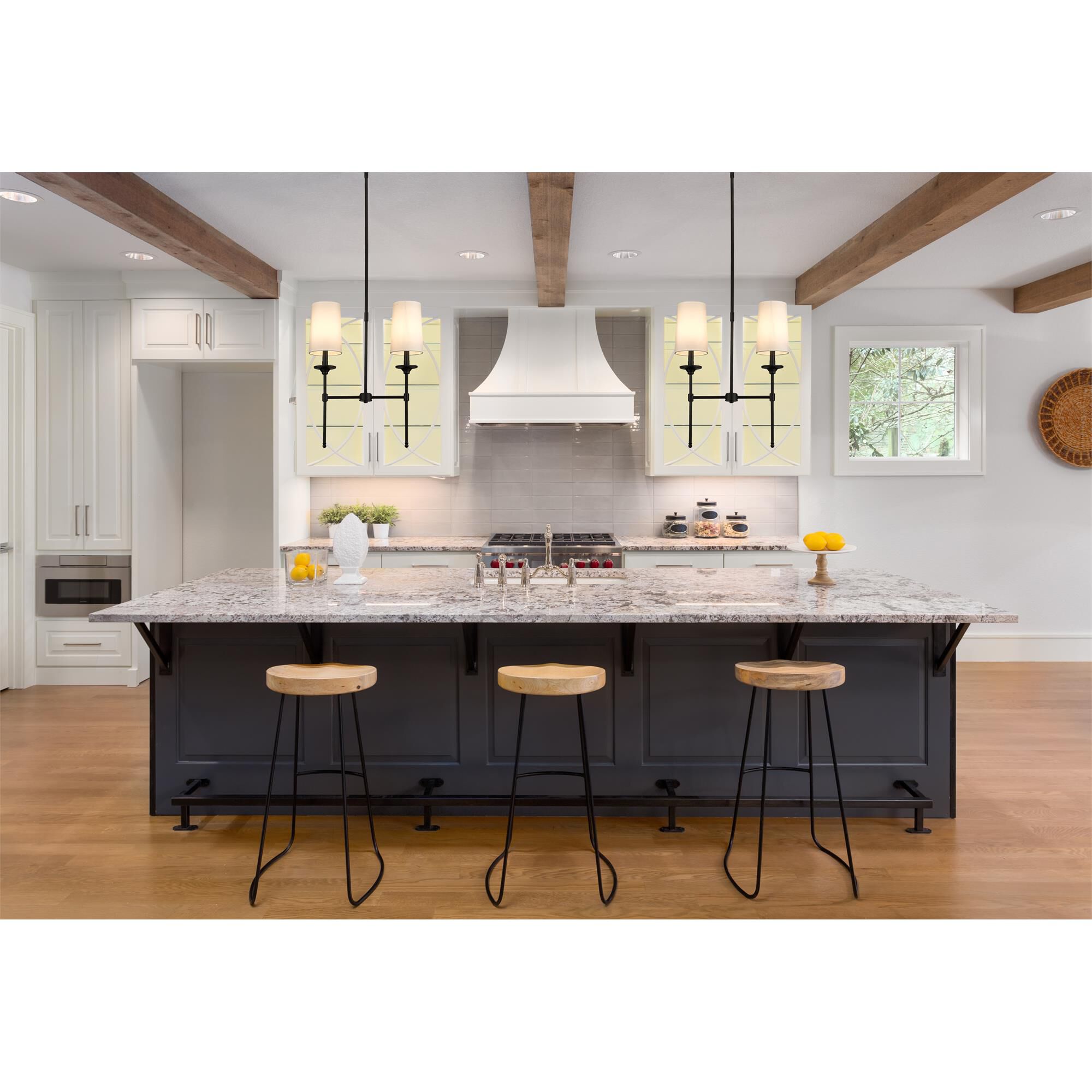 Shown in Matte Black finish and No Glass glass and Off White shade
