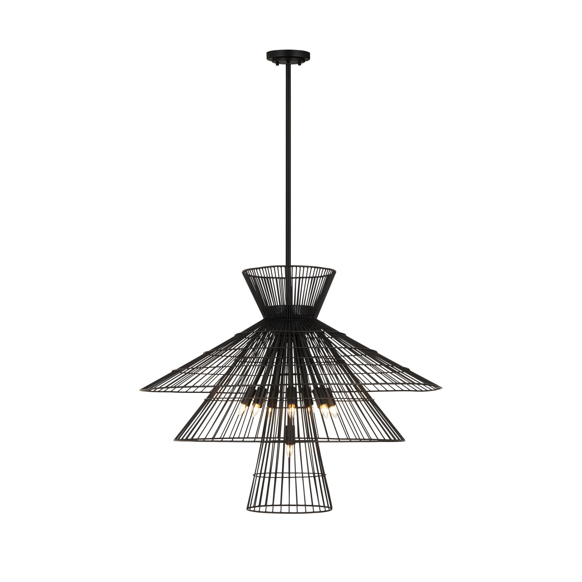 Shown in Matte Black finish and Iron glass and Iron shade