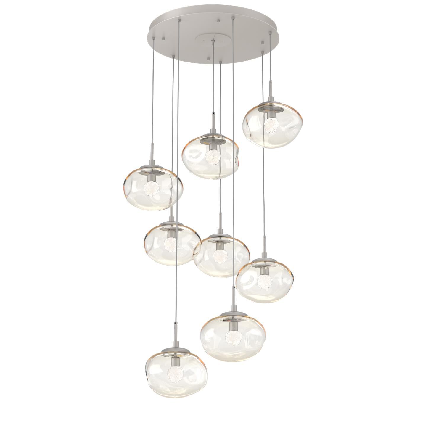 Shown in Metallic Beige Silver finish and Floret Inner Amber Outer glass