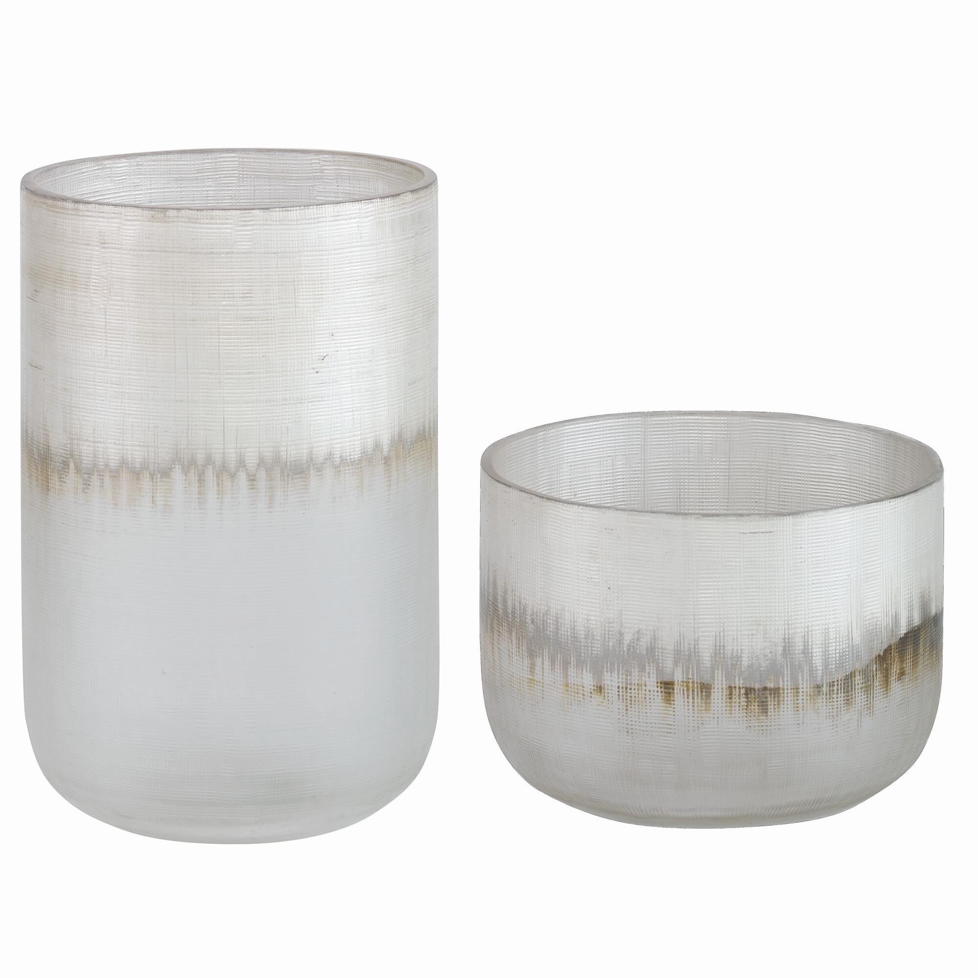 Shown in The Frost Vases Complement Virtually Any Style. Handcrafted From Etched Glass, Each Vase Is Finished finish