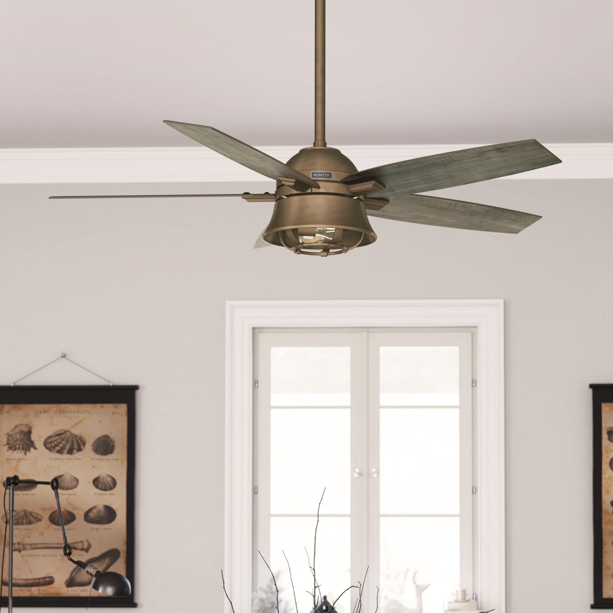 Hampshire 52 Inch Ceiling Fan with Light Kit by Hunter Fan