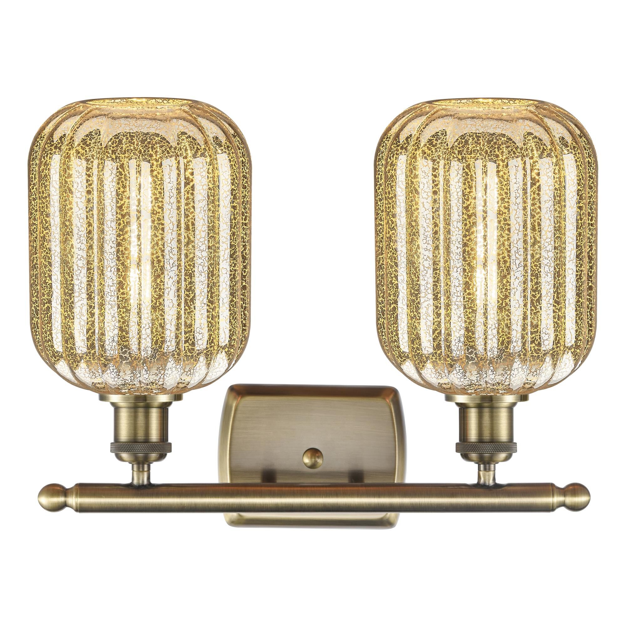 Shown in Antique Brass finish and Mercury glass