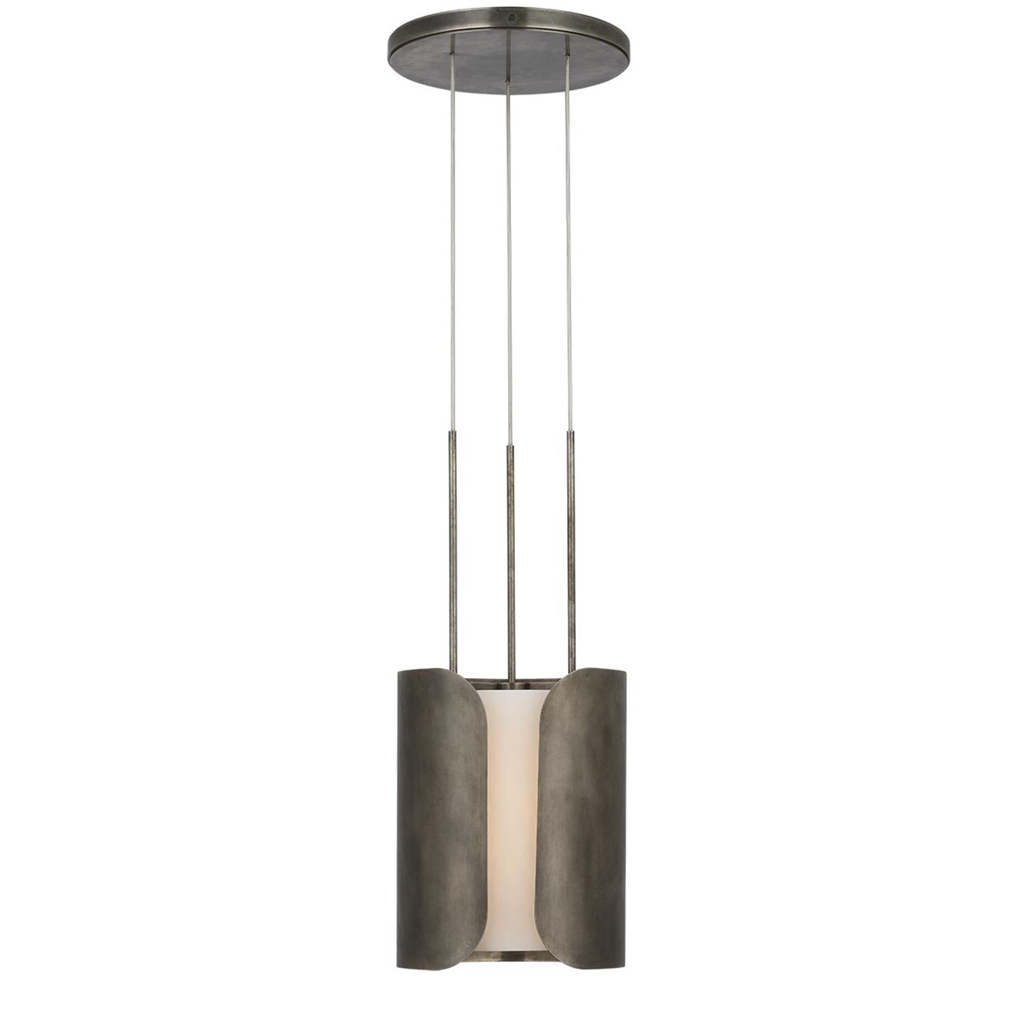 Shown in Mottled Pewter finish and Alabaster shade