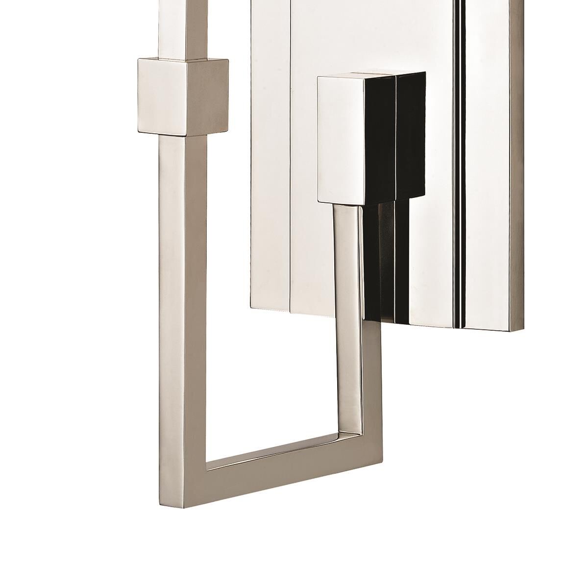 Shown in Polished Nickel finish and White Faux Silk shade