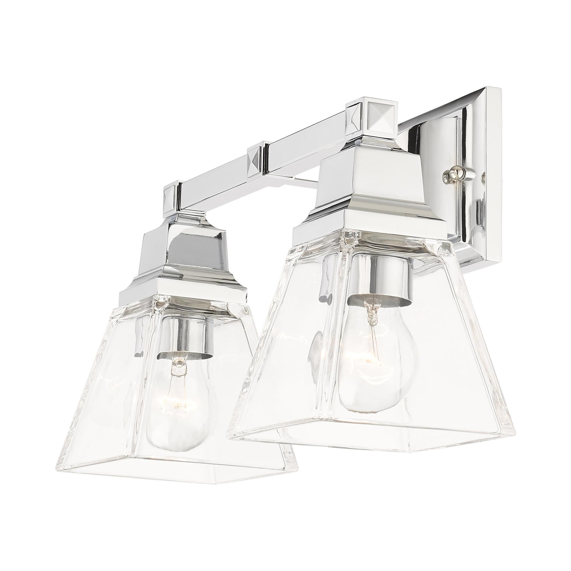 Shown in Polished Chrome finish and Clear glass and Clear Glass shade