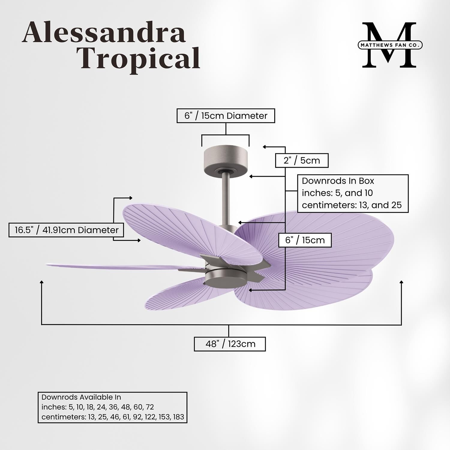Alessandra Tropical 48 Inch Ceiling Fan by Matthews Fan Company