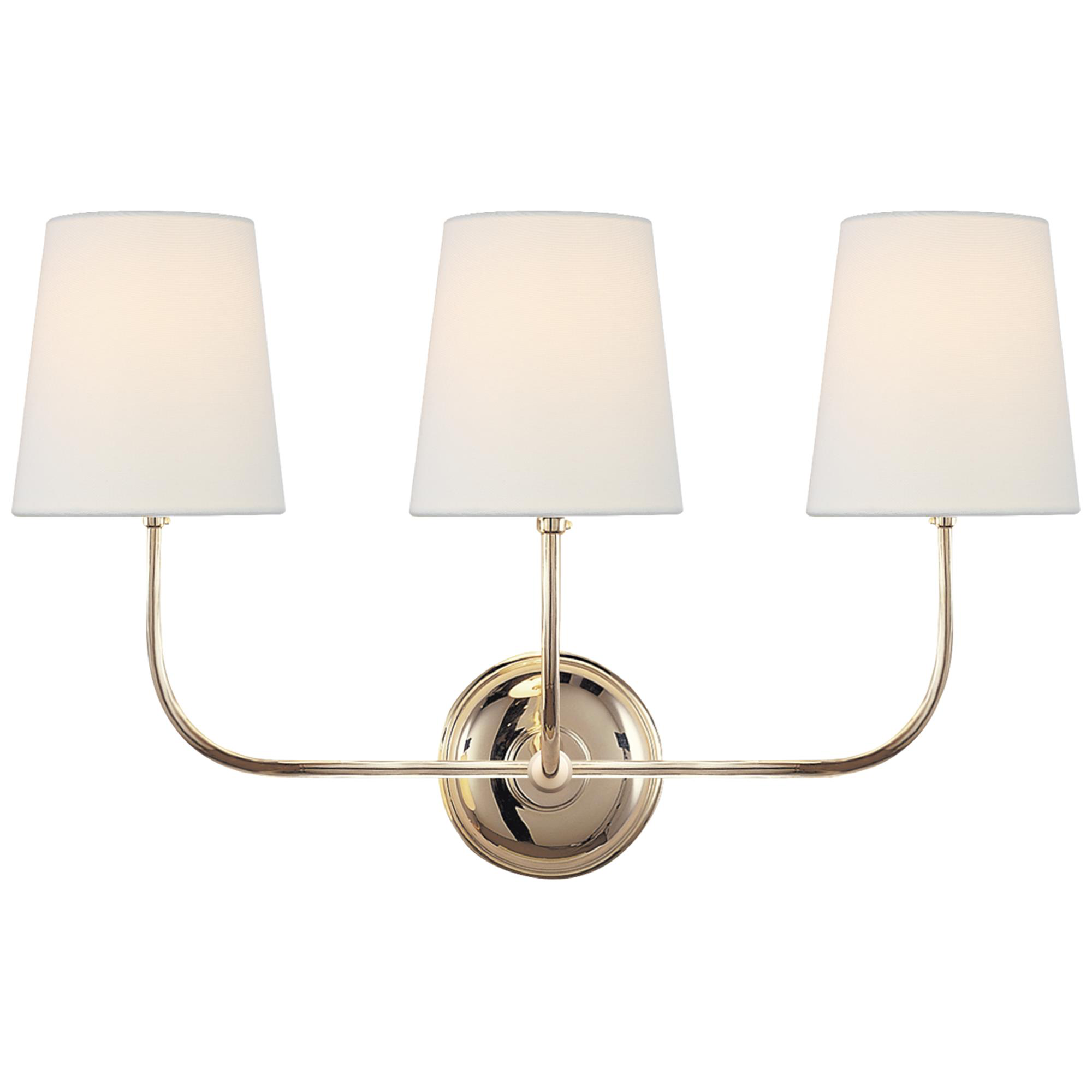 Shown in Polished Nickel finish and Linen shade