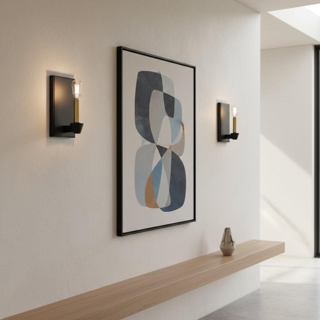 Shown in Black and Brushed Brass finish