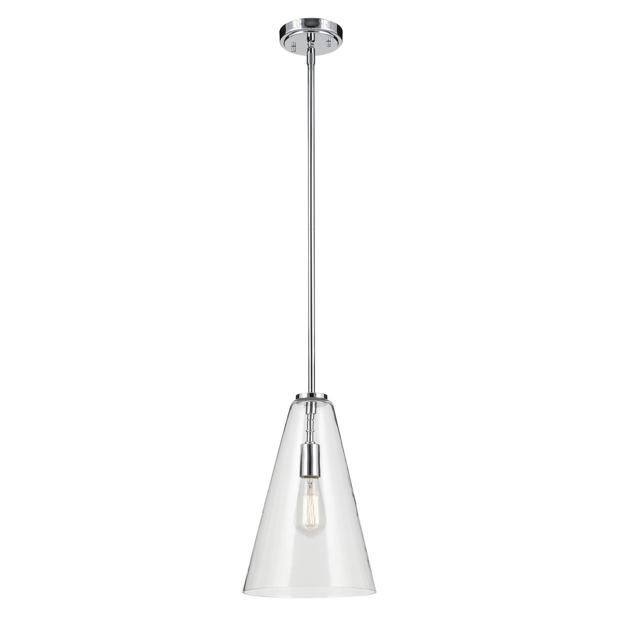 Shown in Chrome finish and Clear glass