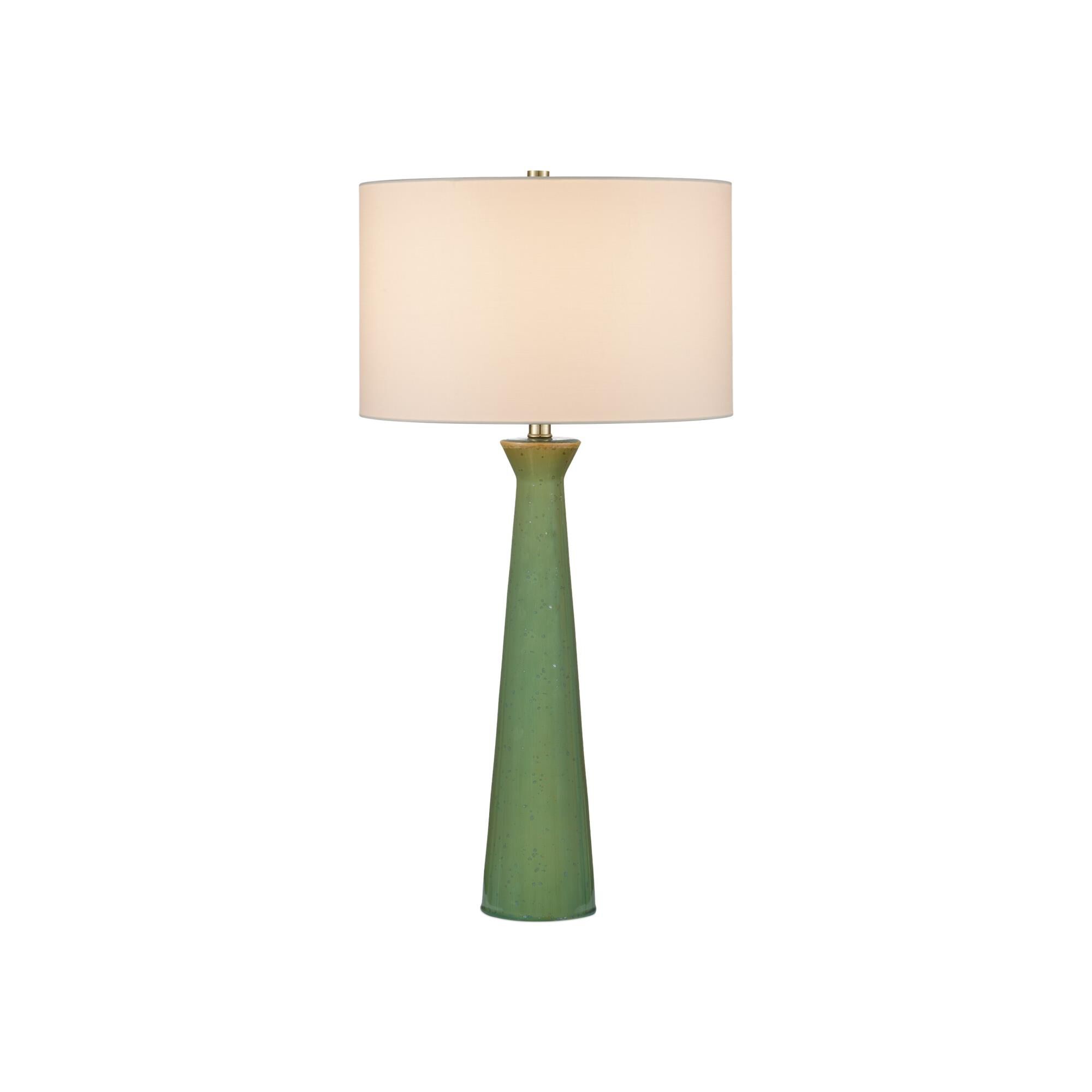 Shown in Green finish and Egg Shell Cotton Linen shade