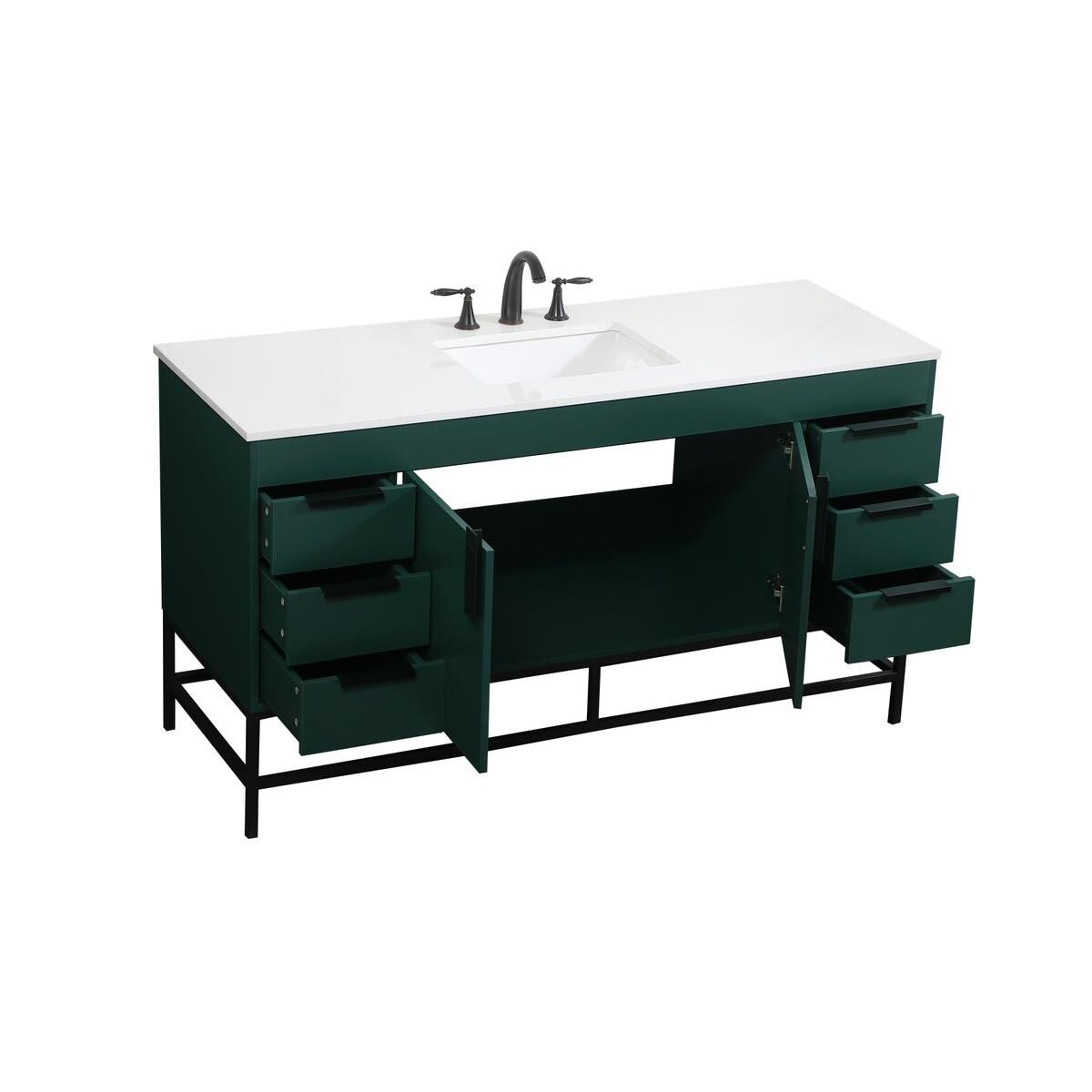 Shown in Green finish and Without Backsplash accent