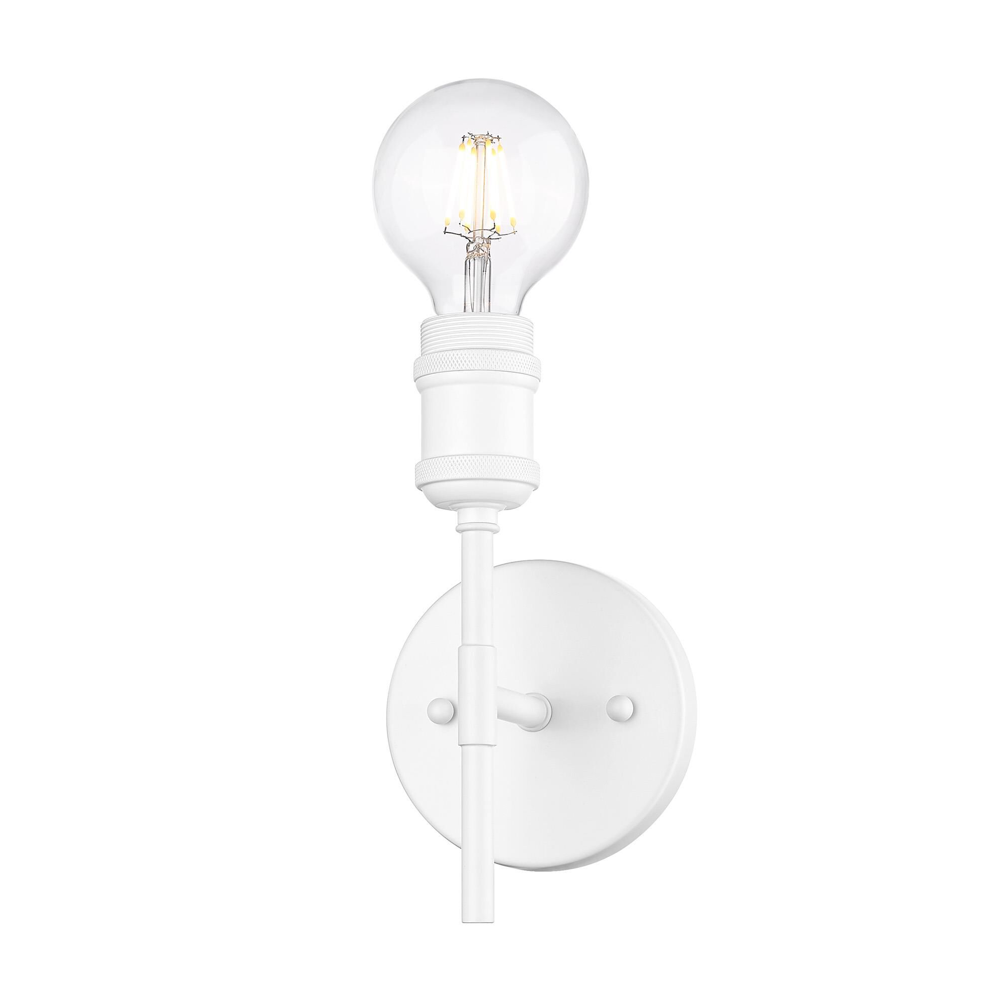 Shown in Matte White finish and Without Glass glass and Matte White shade