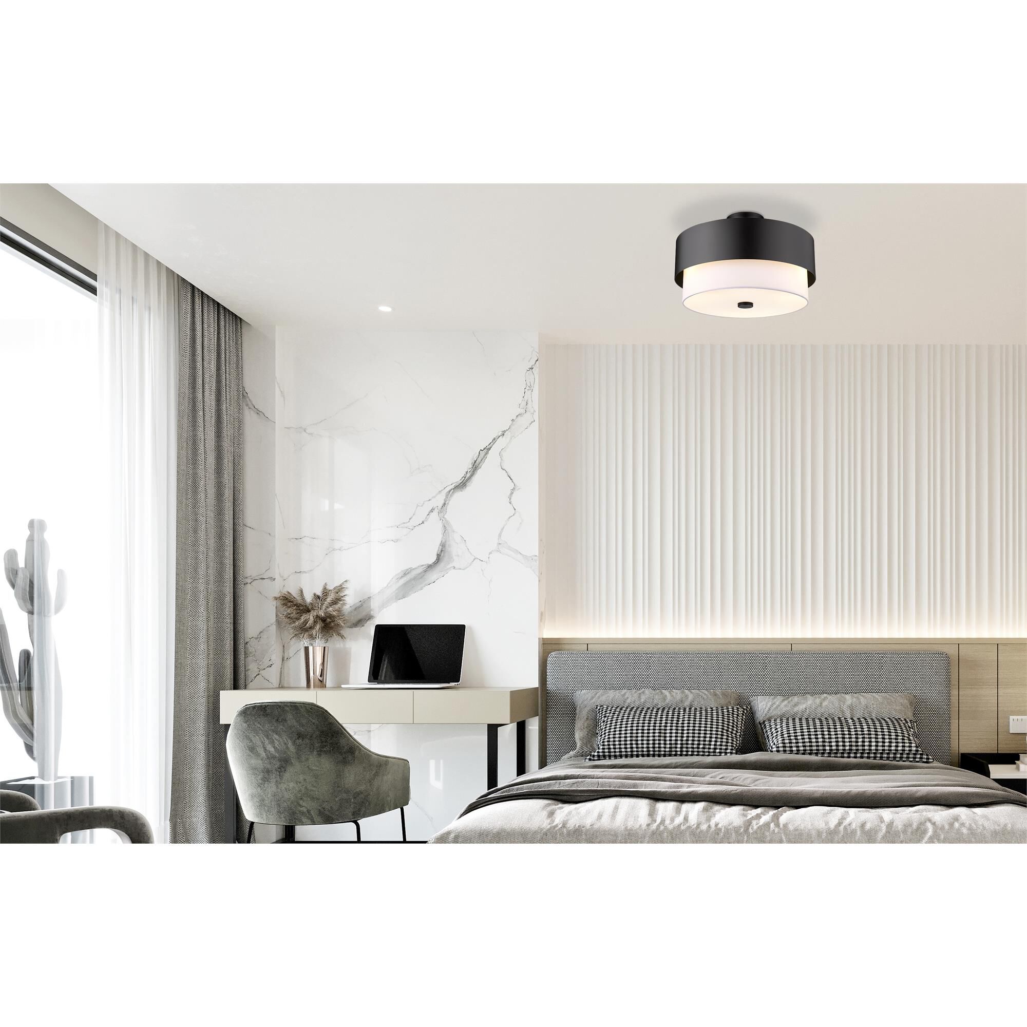 Shown in Matte Black finish and White glass
