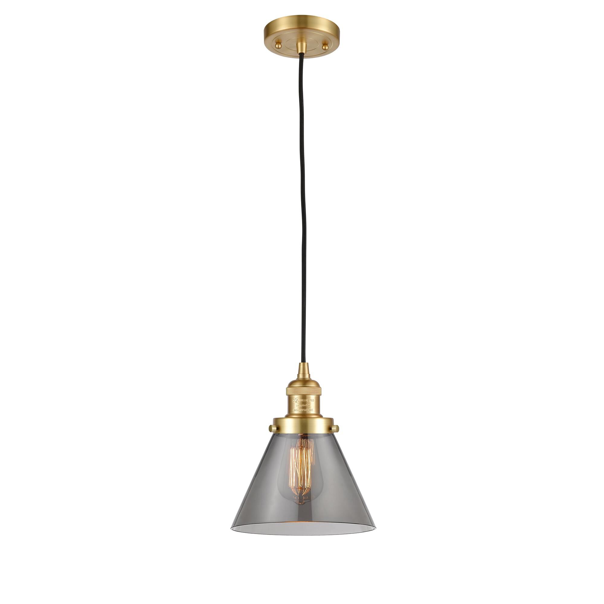 Shown in Satin Gold finish and Smoked glass