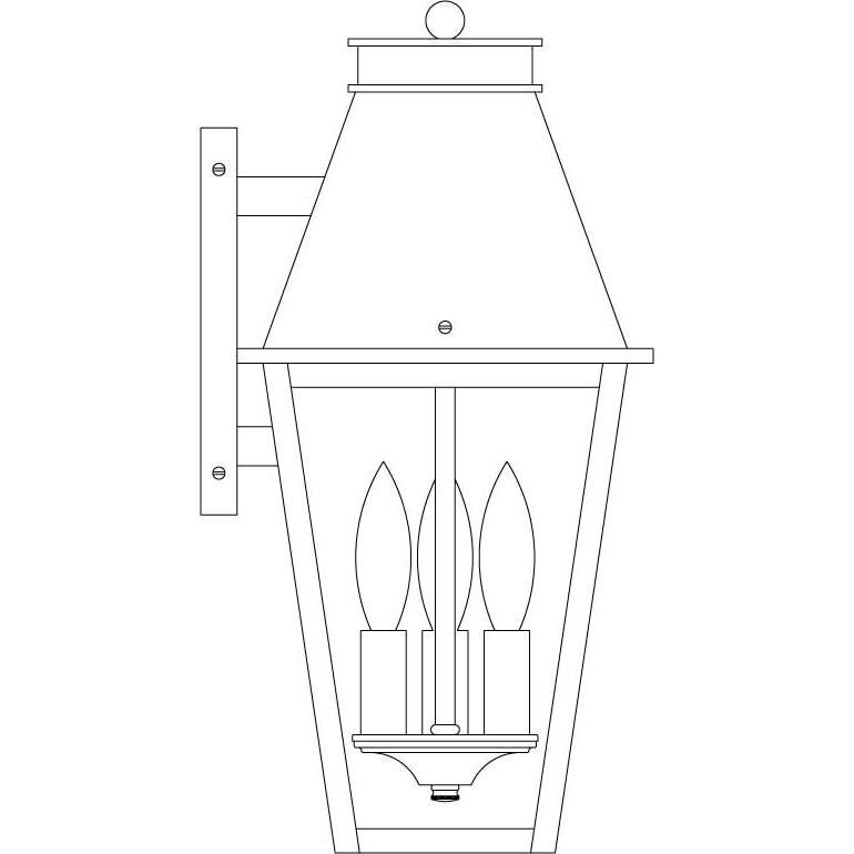 Croydon 16 Inch Tall 3 Light Outdoor Wall Light by Arroyo Craftsman