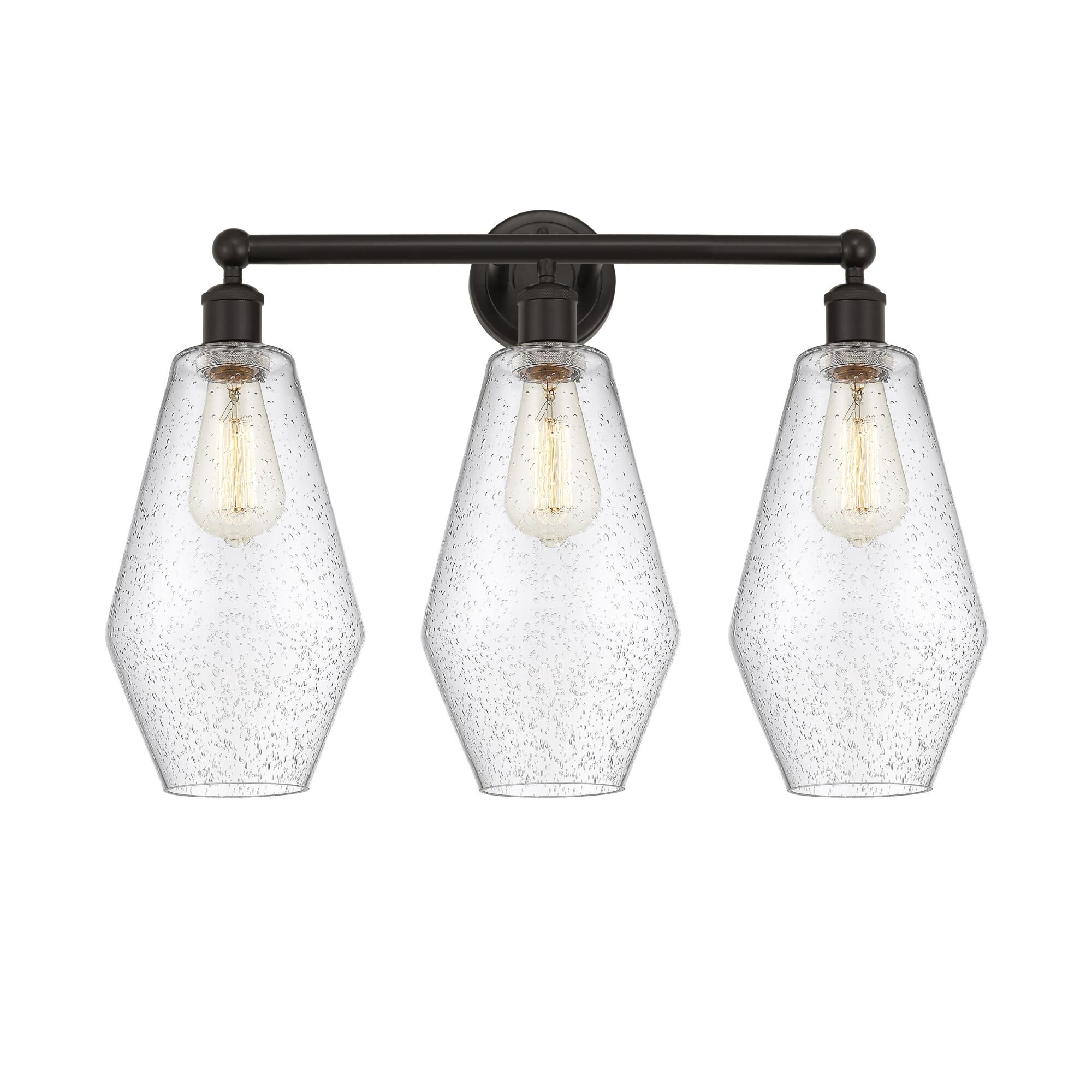 Shown in Oil Rubbed Bronze finish and Seedy glass