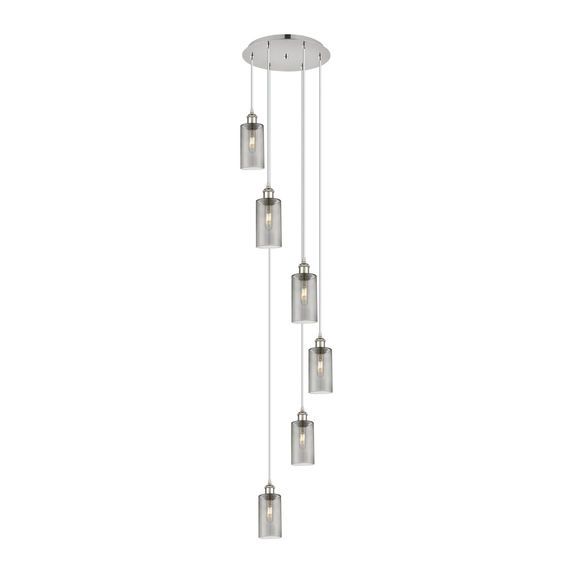 Shown in Polished Nickel finish and Light Smoke shade