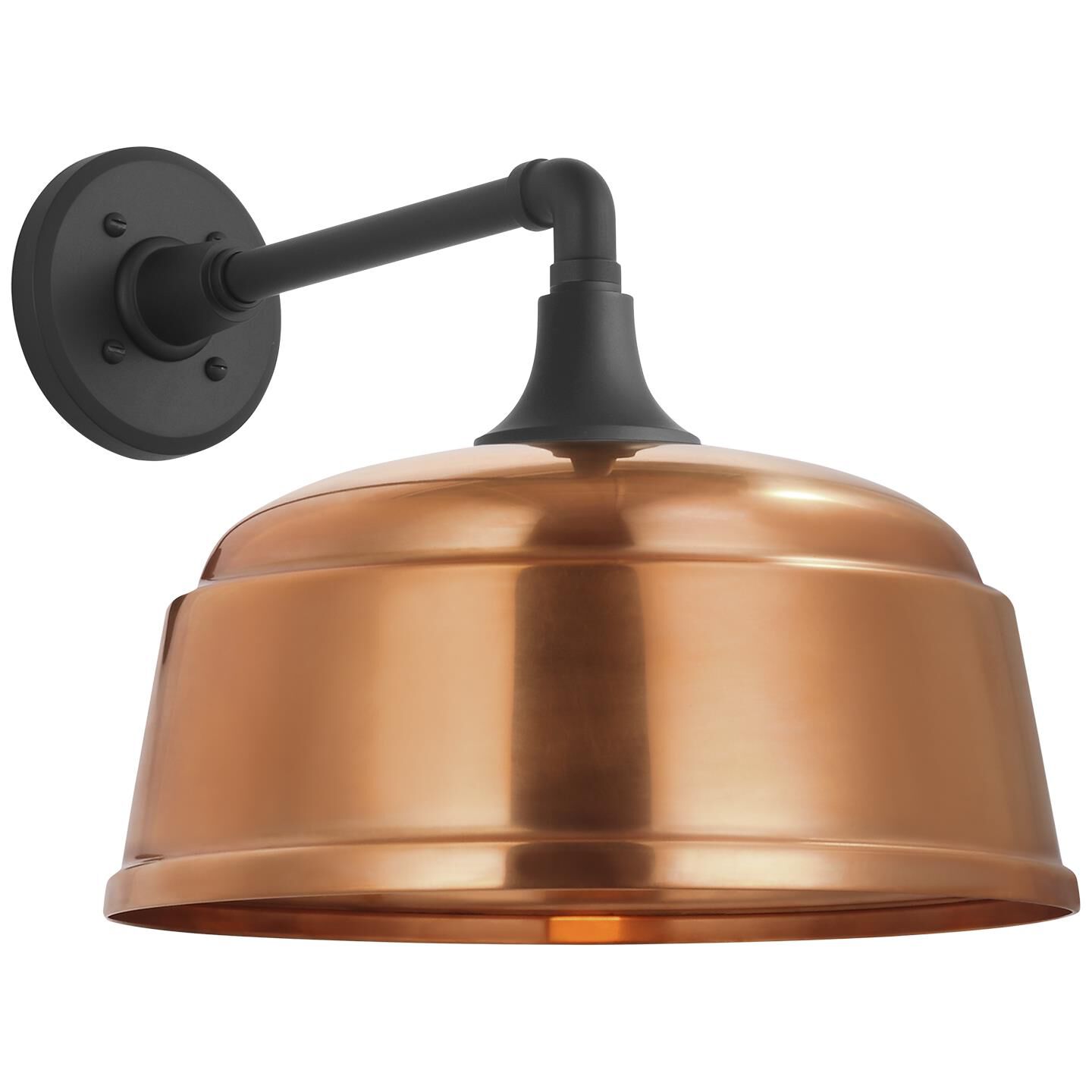 Shown in Matte Black finish and Soft Copper Rockhouse shade