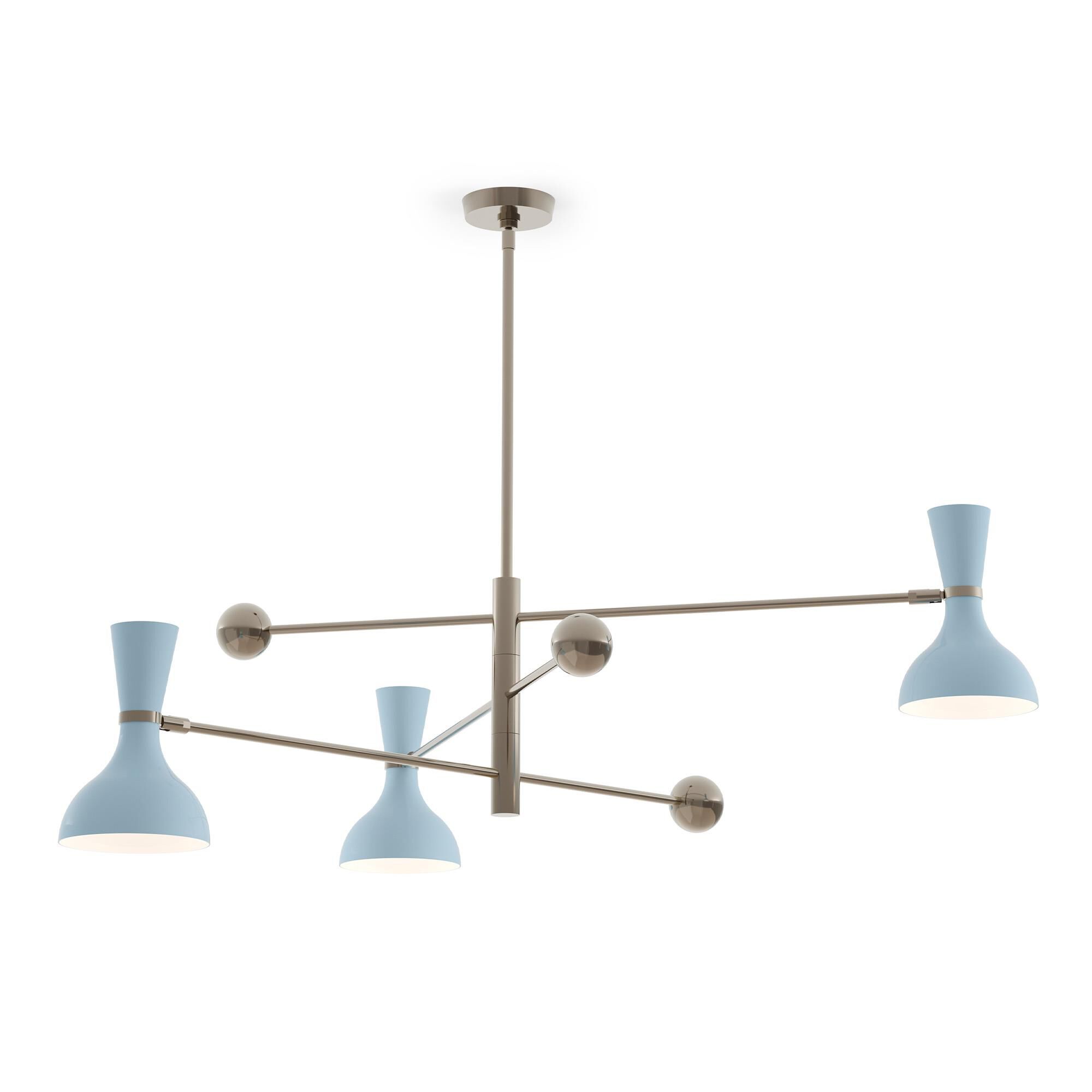 Shown in Polished Nickel finish and Baby Blue shade