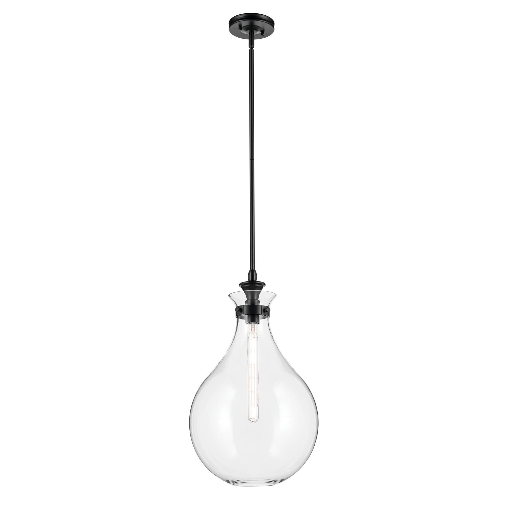 Shown in Black finish and Clear glass