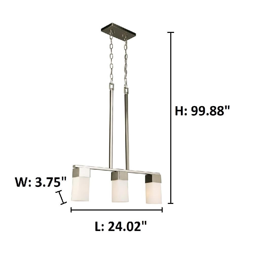 Shown in Brushed Nickel finish and Frosted glass and Square/Rectangle shade and Square - Rectangle accent