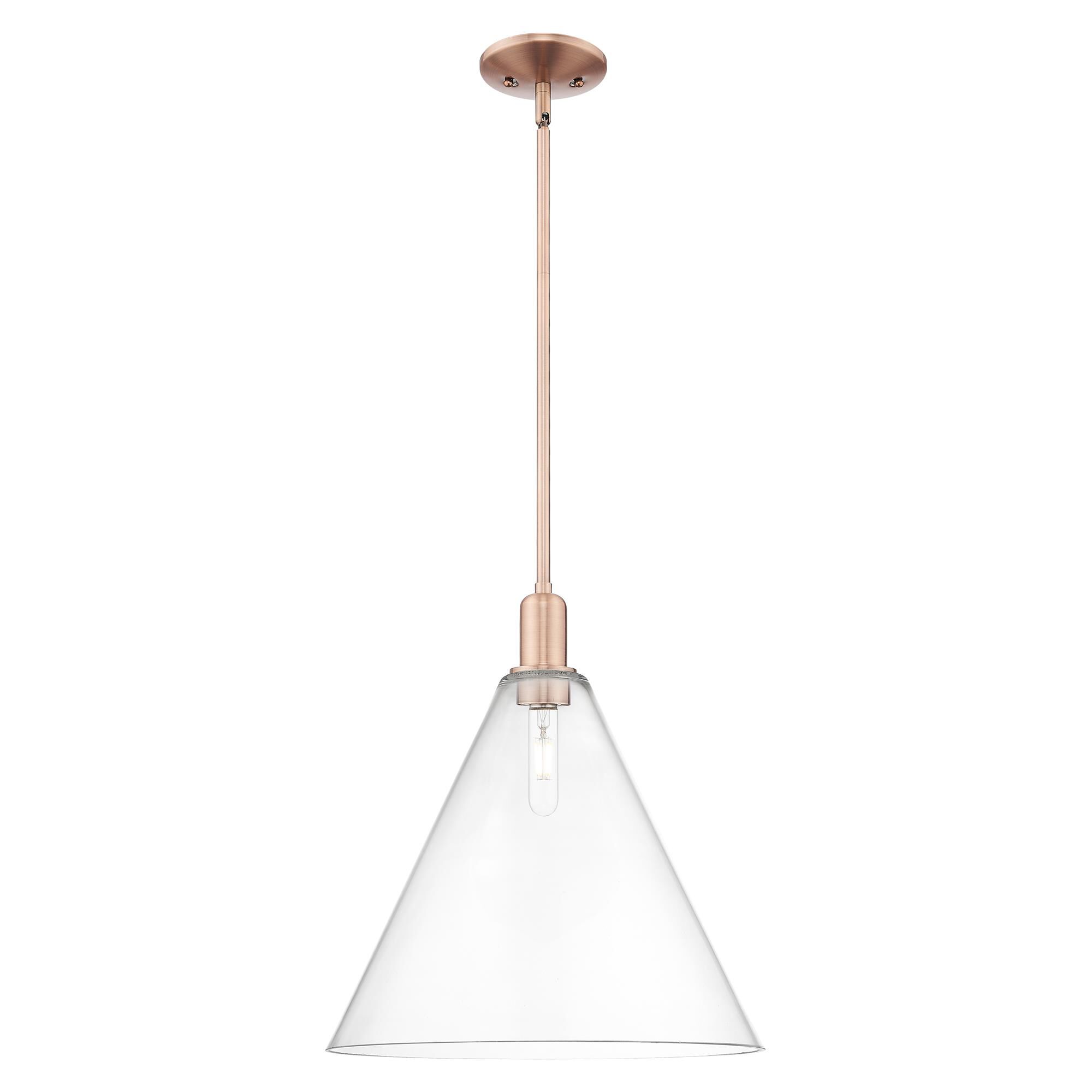 Shown in Antique Copper finish and Clear glass