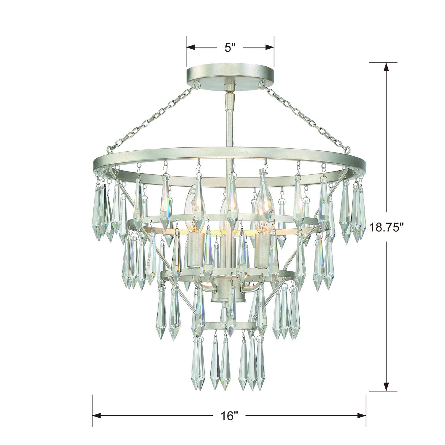 Shown in Antique Silver finish and Hand Cut crystal