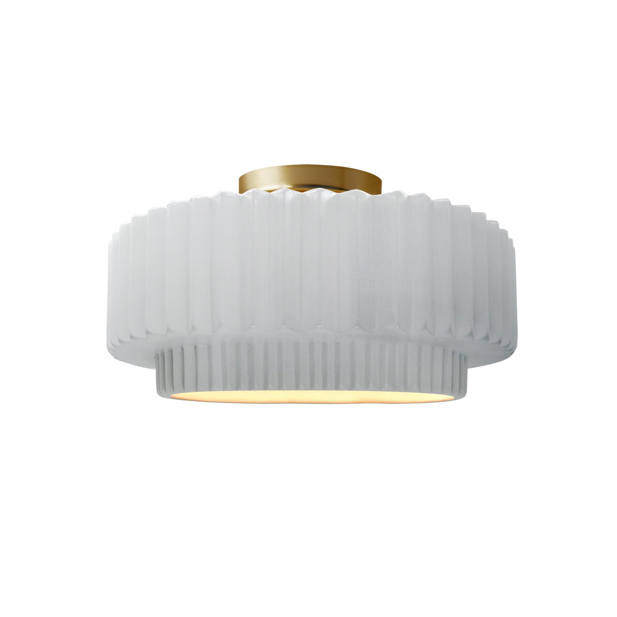 Pleated Tier 12 Inch Semi Flush Mount by Justice Design Group