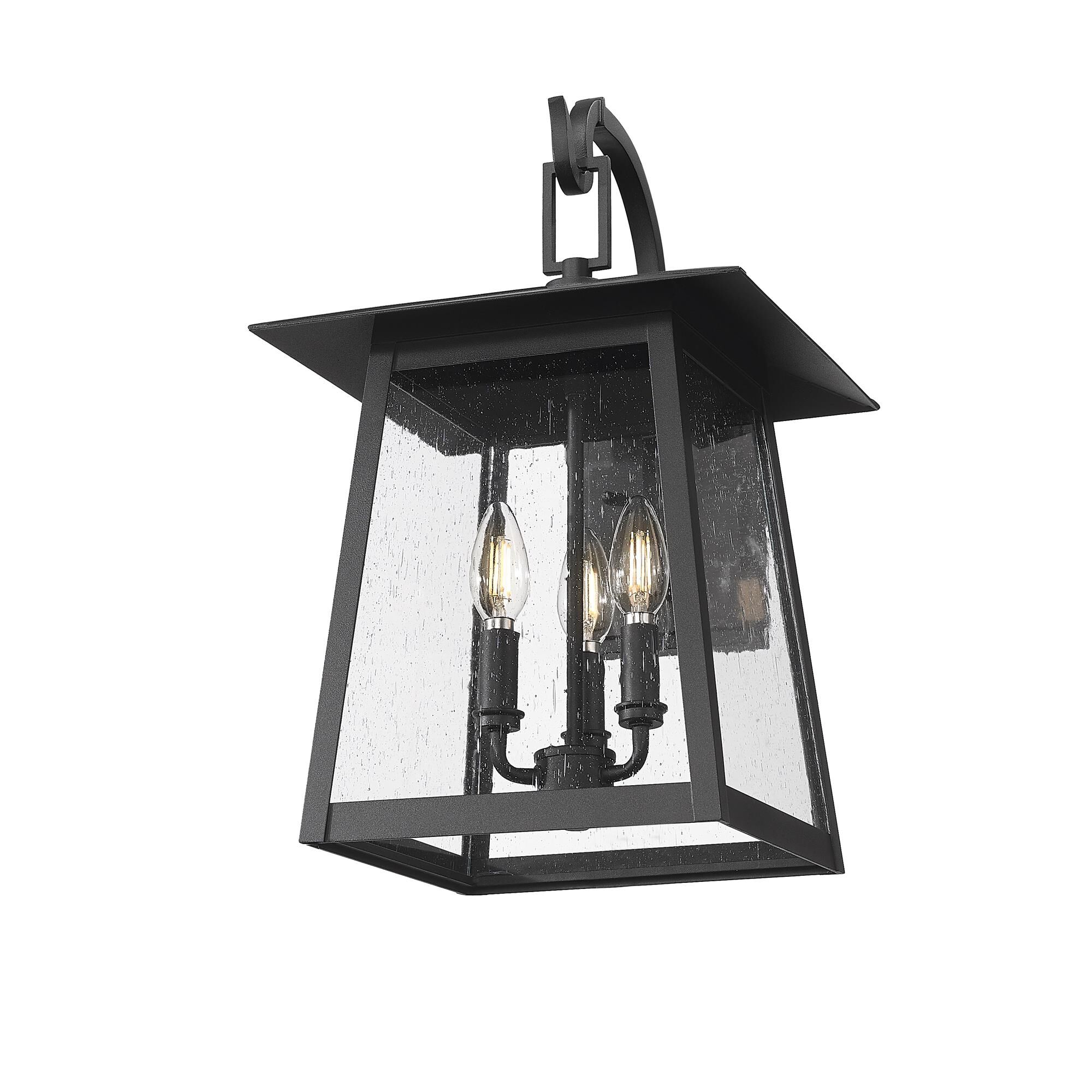 Shown in Black finish and Clear Seedy glass and Clear Seedy shade