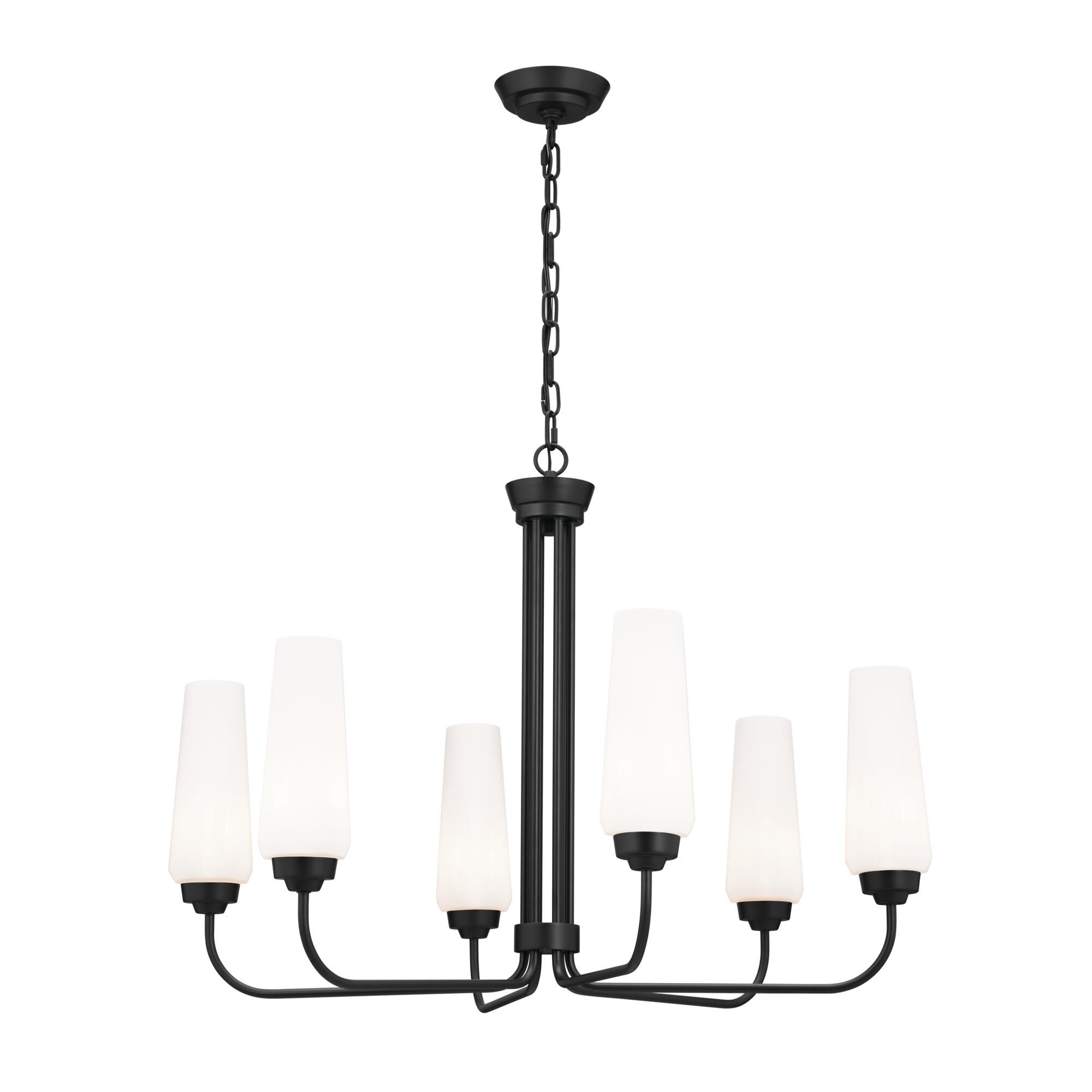 Shown in Black finish and Opal glass