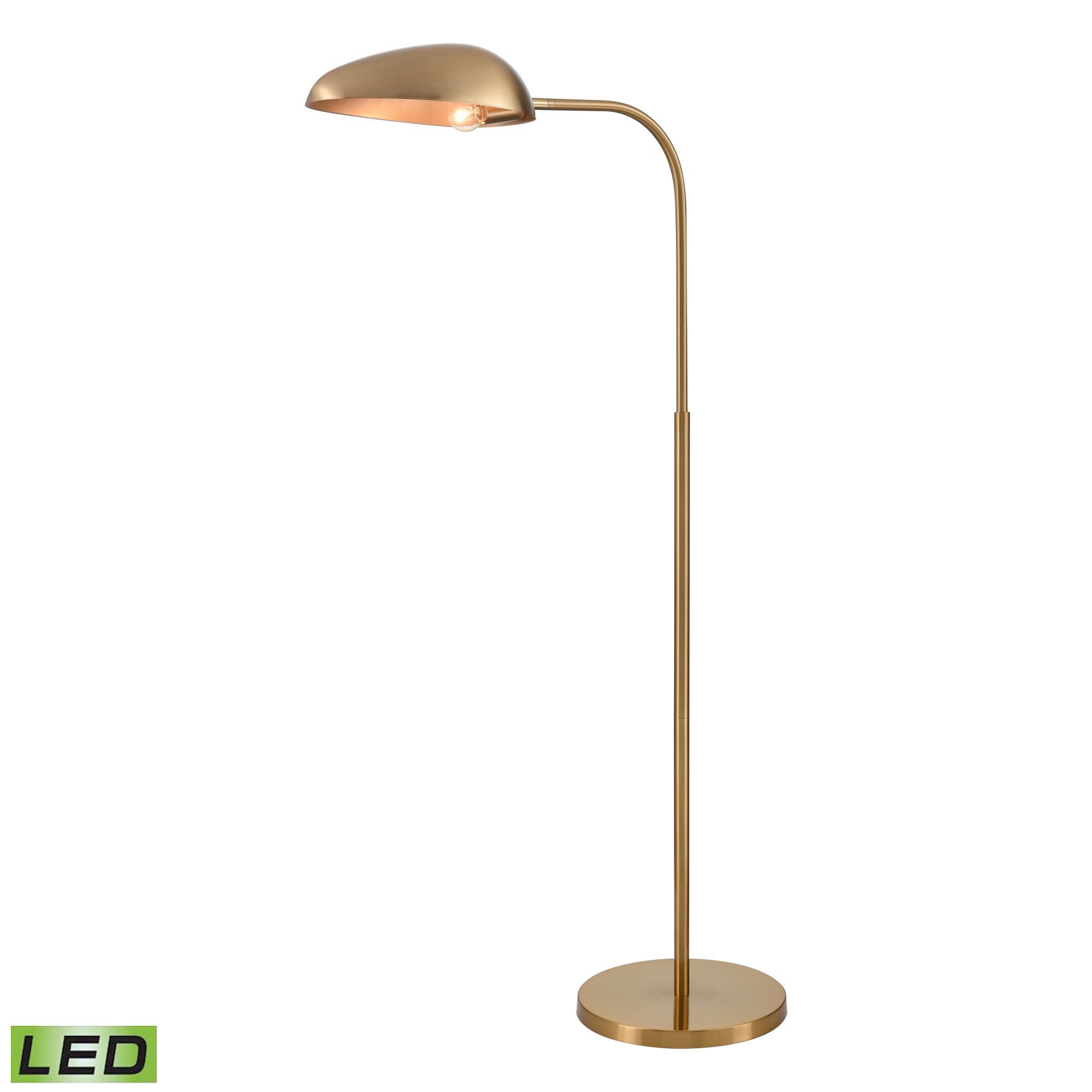 Shown in Aged Brass finish and Metal Dome shade